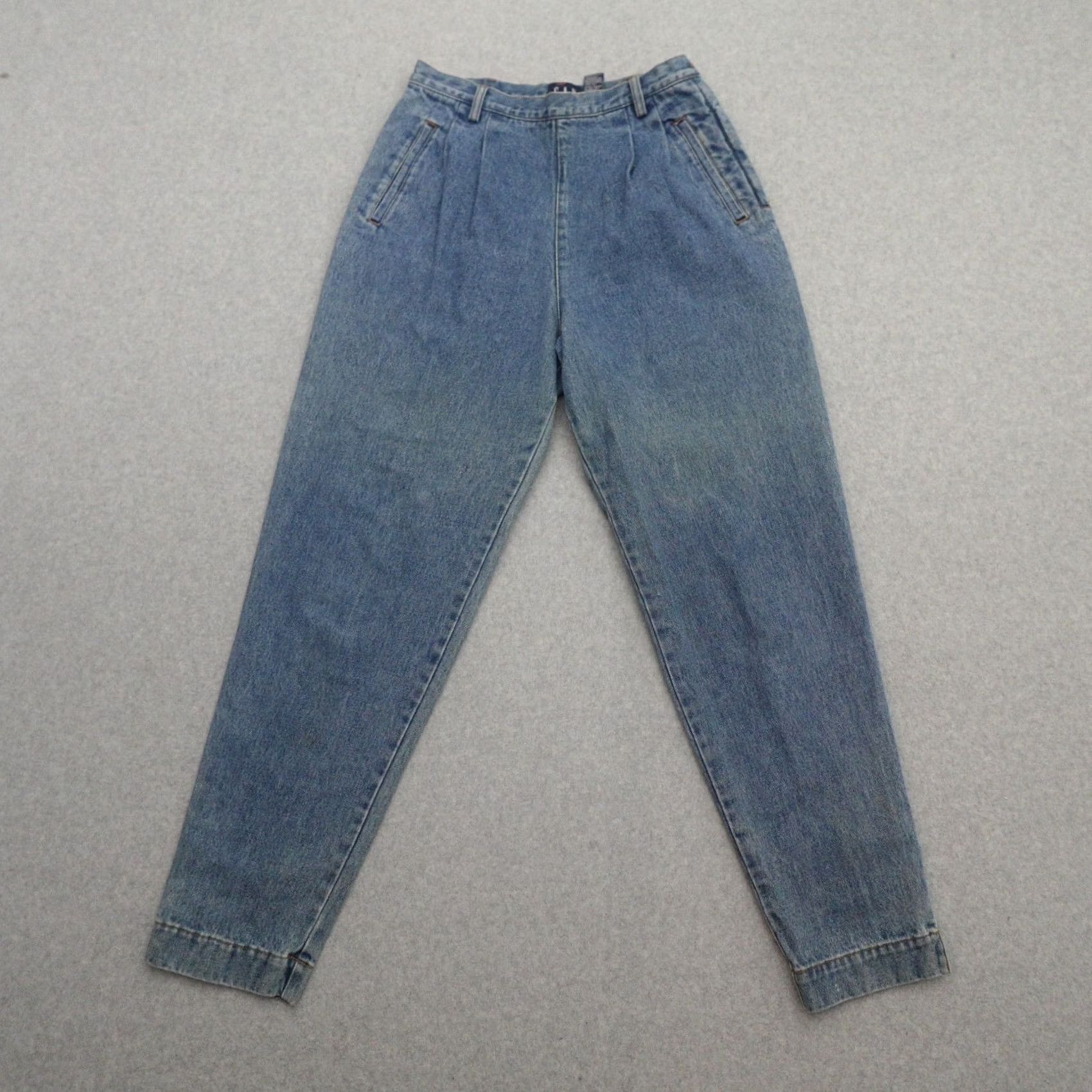Guess VINTAGE GUESS Jeans Womens 11/12 Baggy Pleated Side Zipper Hip Denim Boyfriend 90s Mens? Size 32" / US 10 / IT 46 - 2 Thumbnail