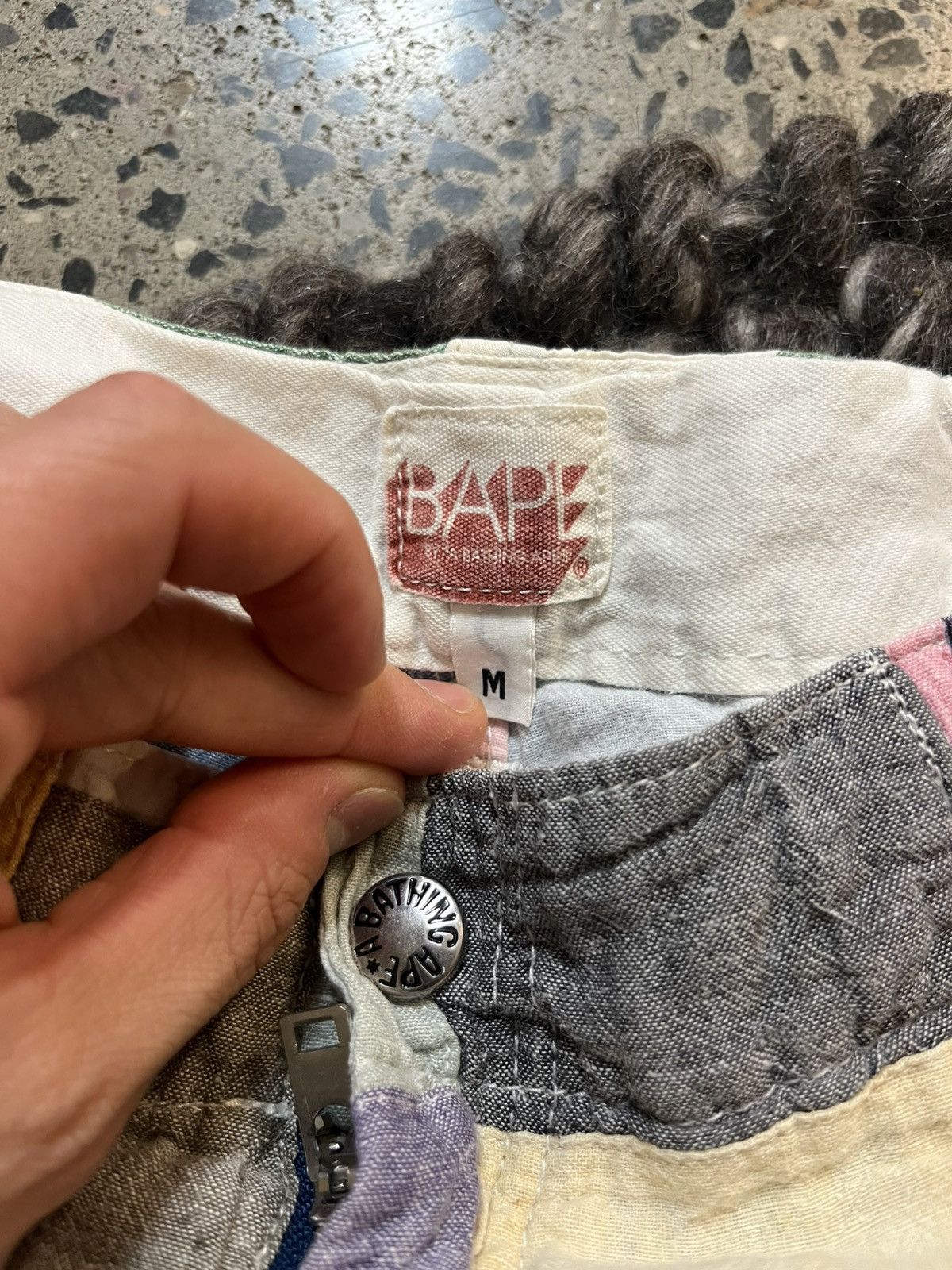 Bape Vintage Bape Linen Patchwork Shorts Size US 34 / EU 50 - 3 Thumbnail
