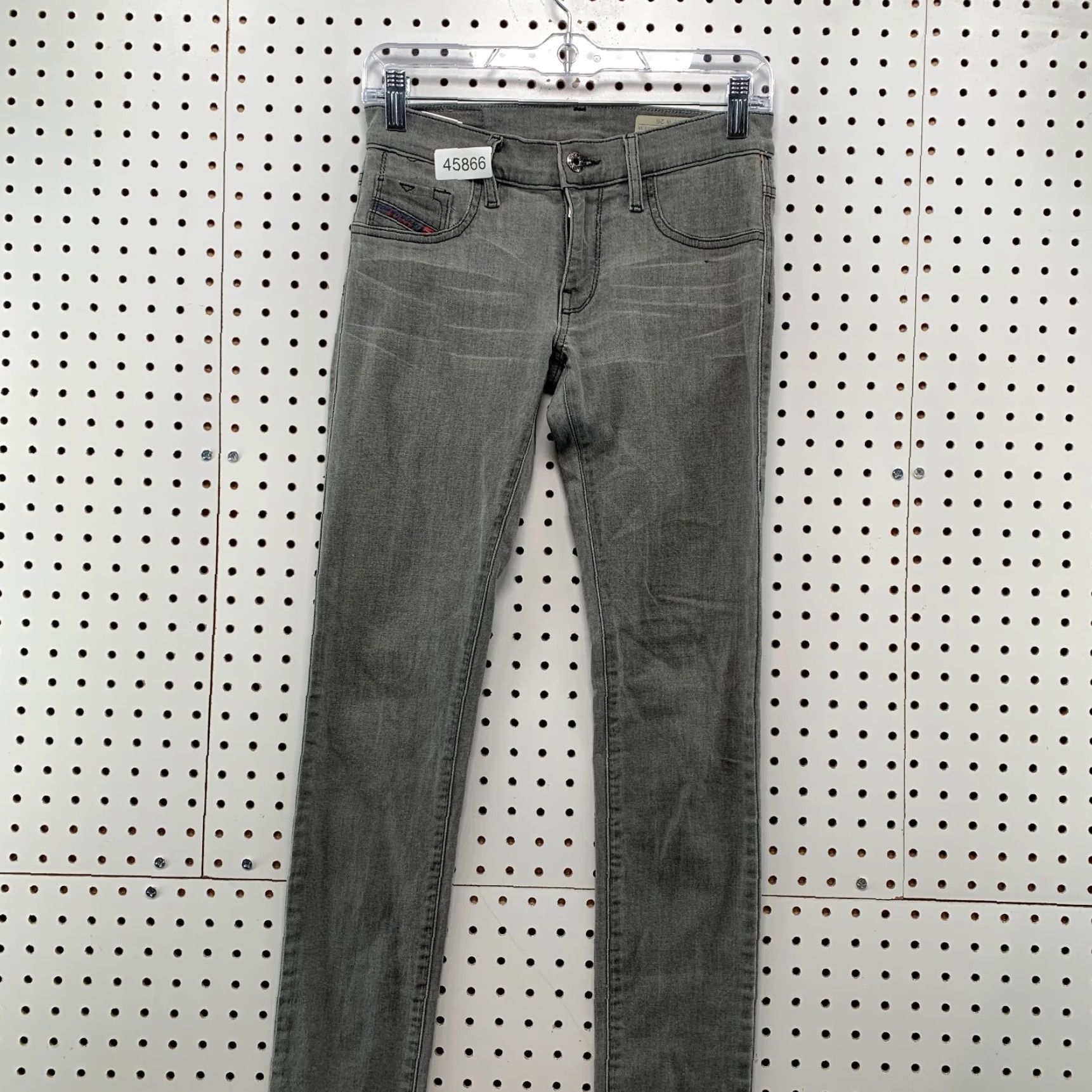 Diesel Diesel Jeans Womens 26 Gray Stretch Jeggings Low Rise 26x32.5 Slim 5-Pocket Denim Leather Logo No Vintage N/A Size 26" / US 2 / IT 38 - 2 Thumbnail