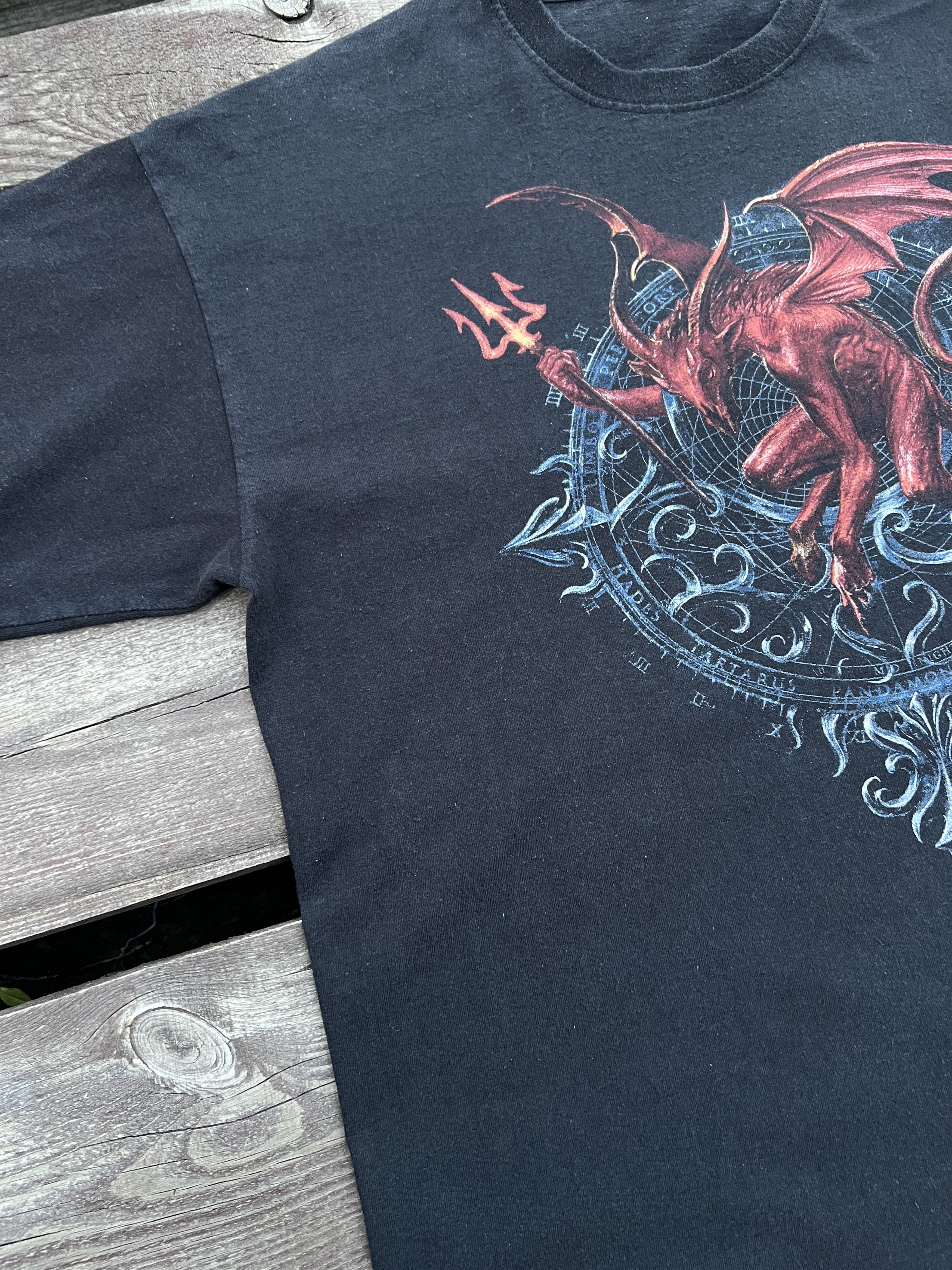 Fruit Of The Loom Vintage 2000s Alchemy Gothic Baphomet T-shirt Size US L / EU 52-54 / 3 - 6 Thumbnail