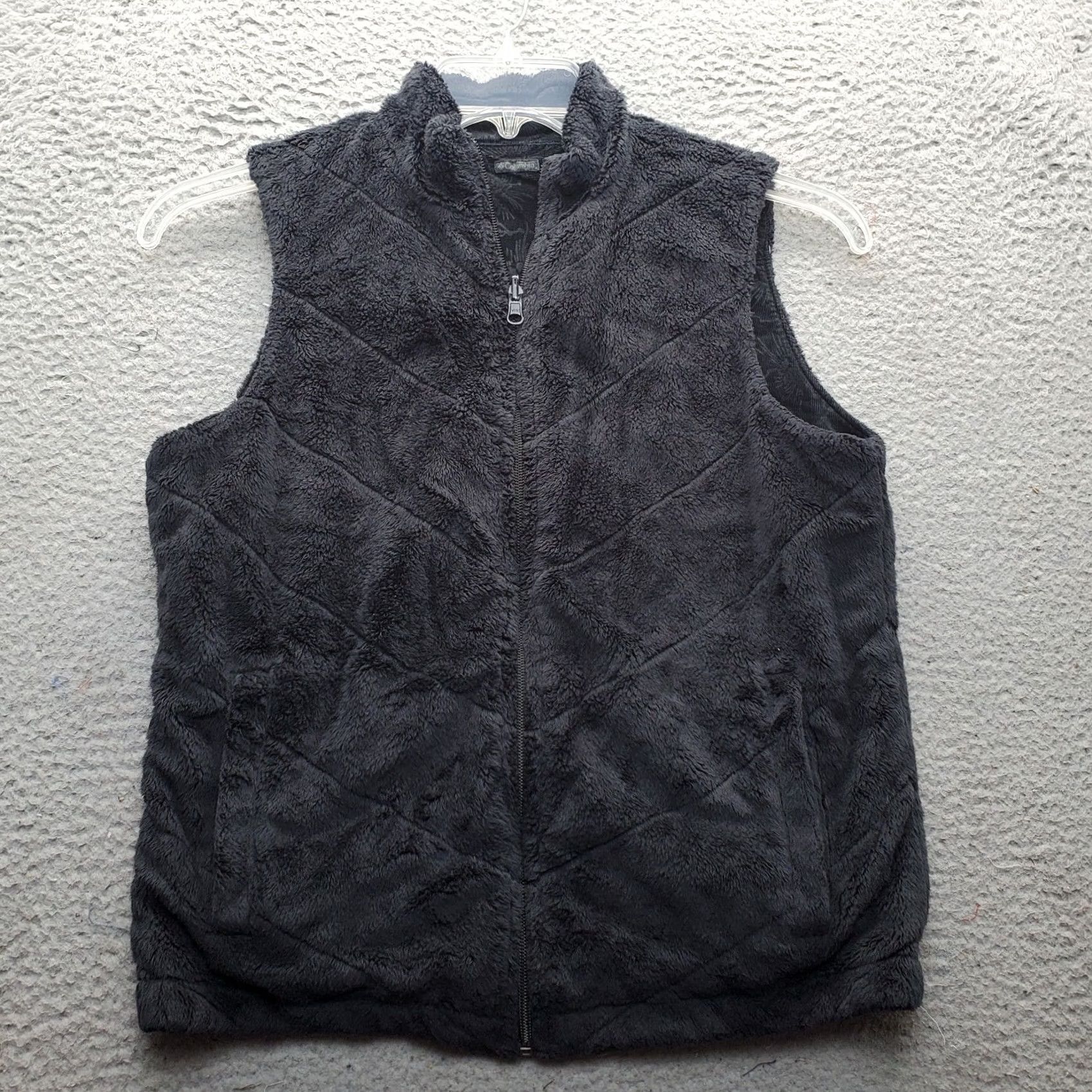 Vintage Columbia Reversible Vest Womens S Black Zip Up Lined Sherpa Pinecone Sleeveless Outdoor Fleece Pockets Size S / US 4 / IT 40 - 7 Thumbnail