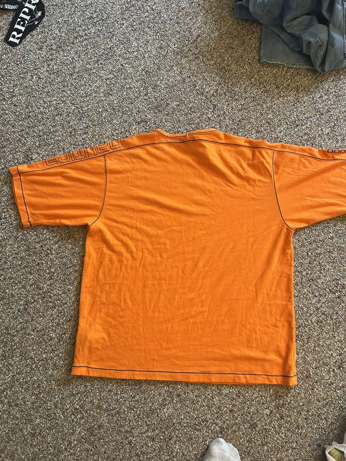 Nautica Vintage H2000 Nautica orange short sleeve surt cotton shirt Size US XL / EU 56 / 4 - 5 Thumbnail