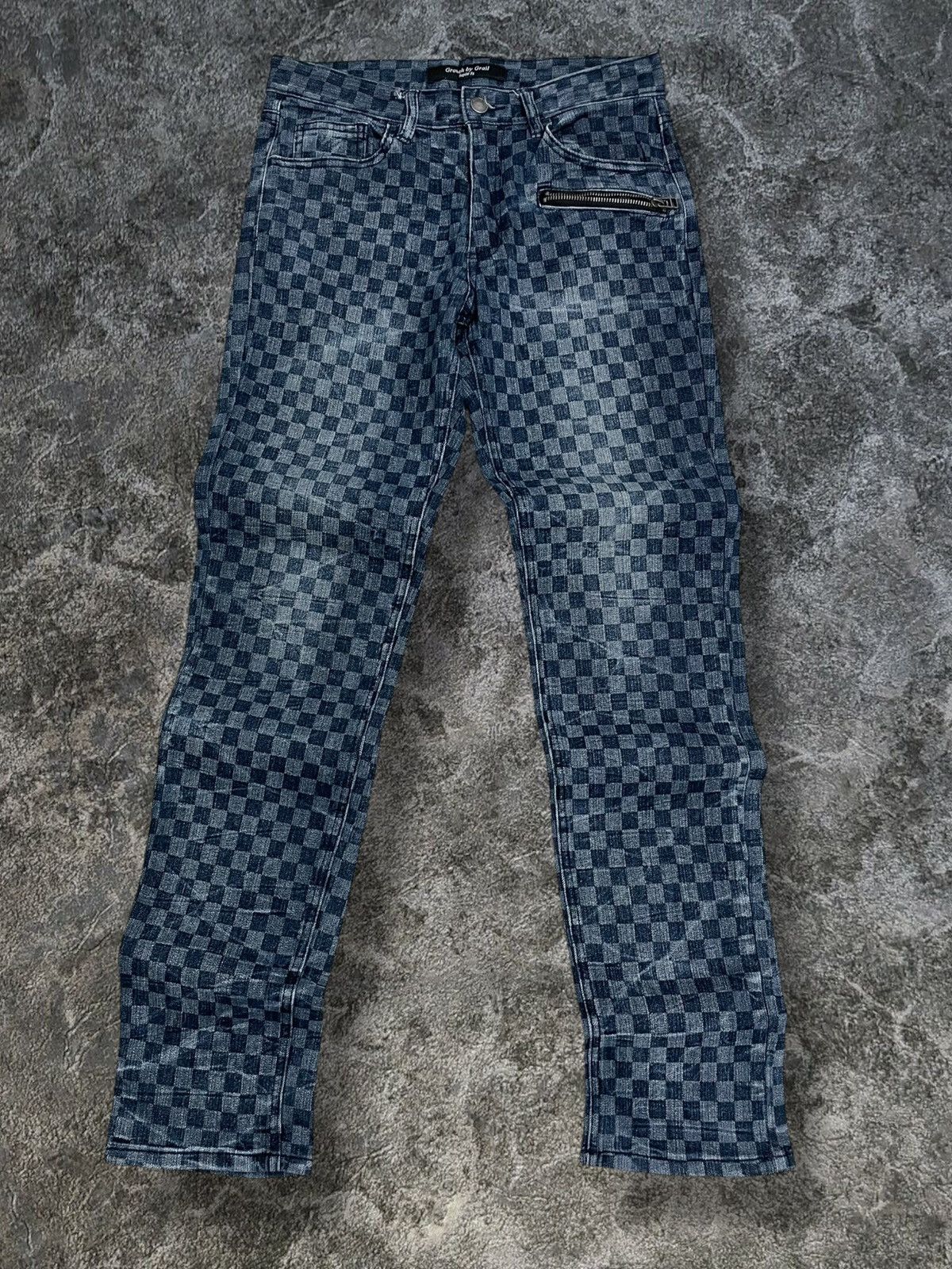 Japanese Brand Vintage Japan Designer Growth by Grail Square Checkered Punk Size US 29 - 1 Thumbnail