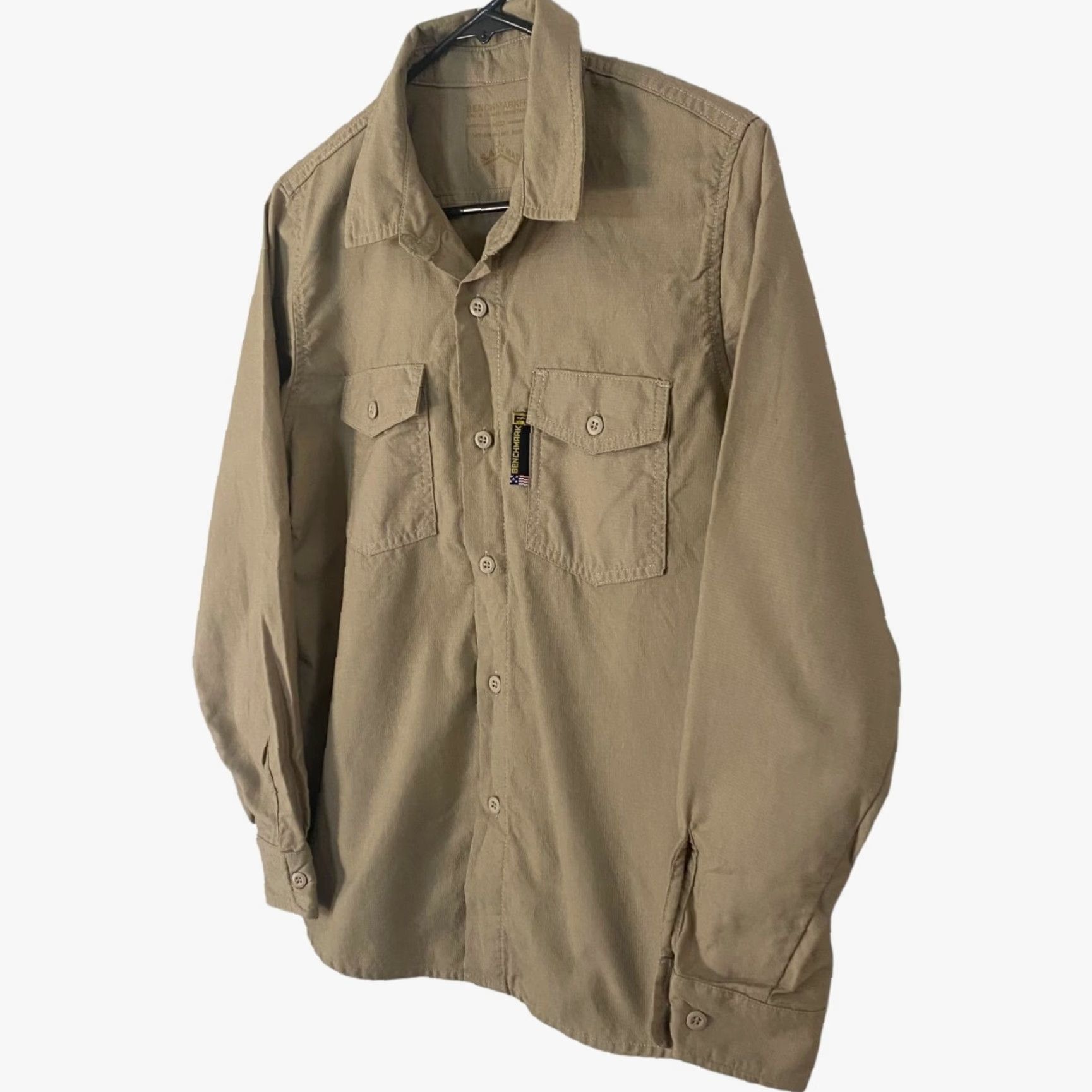 Vintage VINTAGE Benchmark Silver Bullet Flame Resistant Button-Up Shirt Womens Medium Tan HRC2 Size M / US 6-8 / IT 42-44 - 2 Thumbnail
