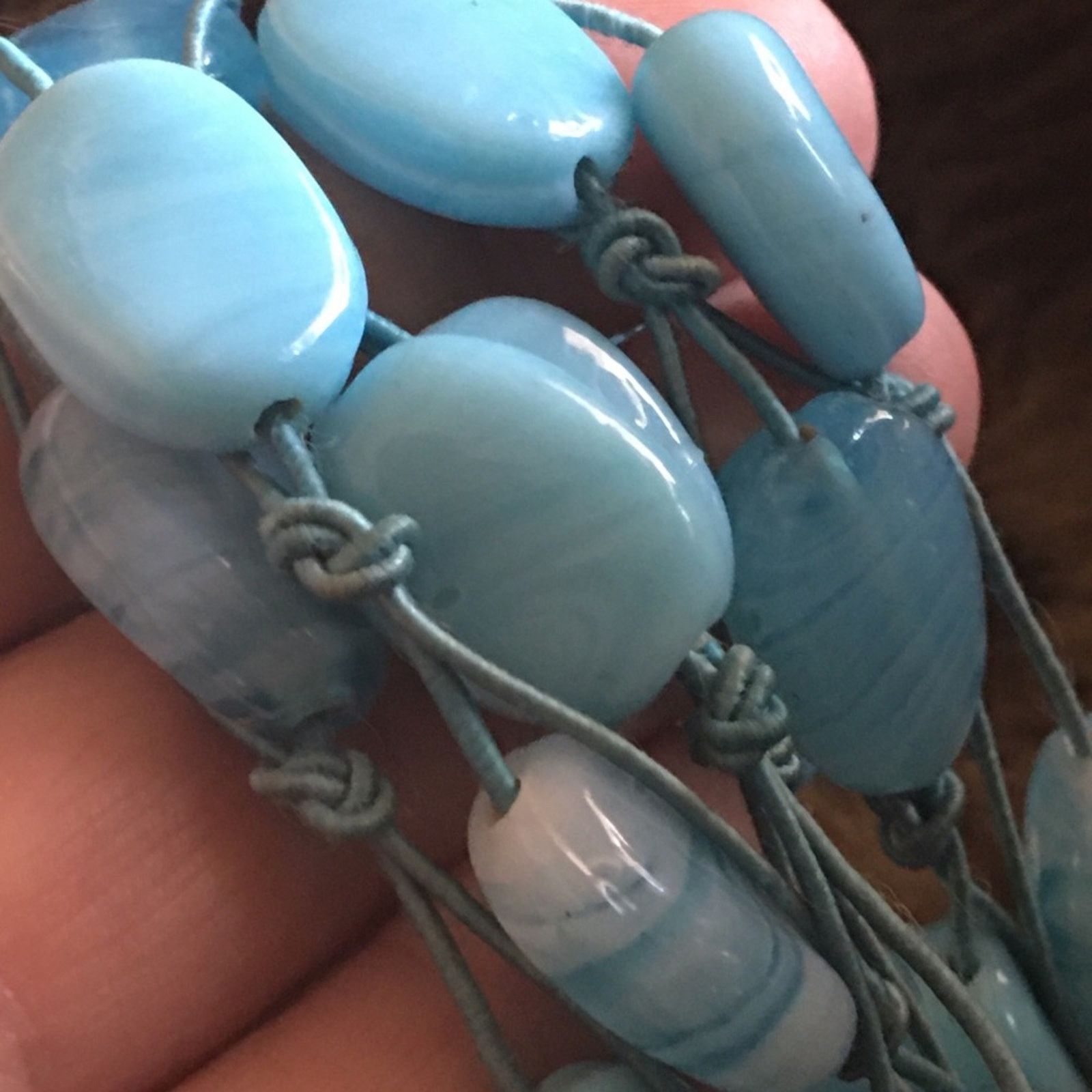 Vintage Vintage handmade blue glass braided necklace Size ONE SIZE - 8 Thumbnail
