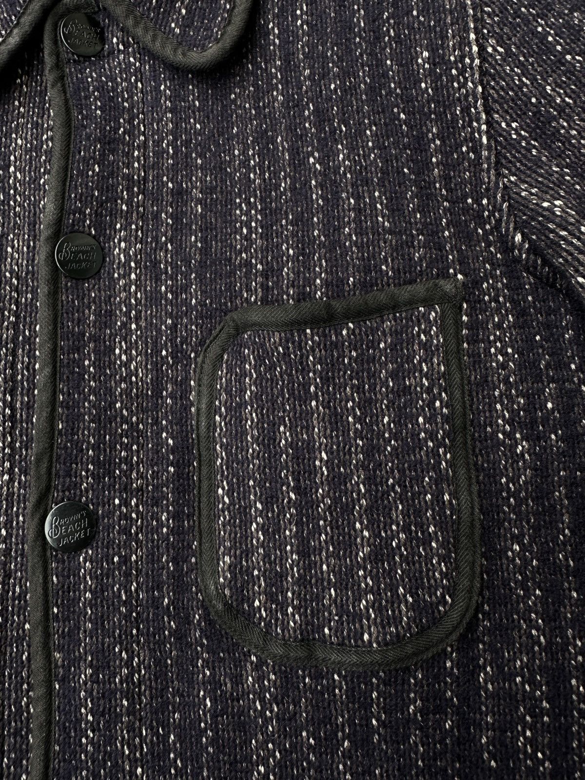 Full Count & Co. Brown’s Beach Cloth Wool Salt peper Navy Shadow Striped Jkt Size US M / EU 48-50 / 2 - 6 Thumbnail