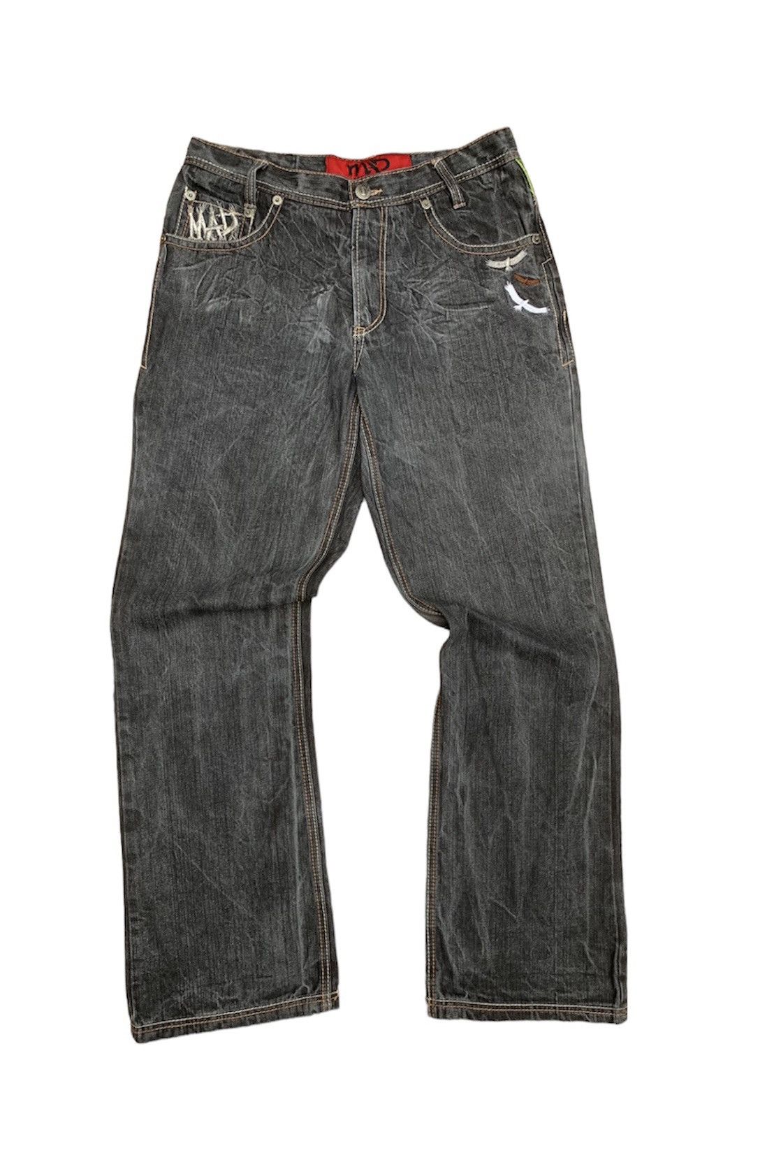 Art Comes First Mad Fashion Embroidered and Paint Print Denim Pants Size US 32 / EU 48 - 2 Thumbnail