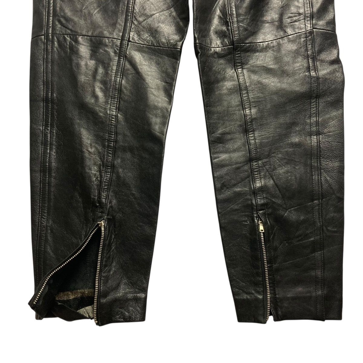 Japanese Brand 🇯🇵 VINTAGE ROPE CHIC G GALUBOT GENUINE LEATHER PANTS Size 26" / US 2 / IT 38 - 6 Thumbnail