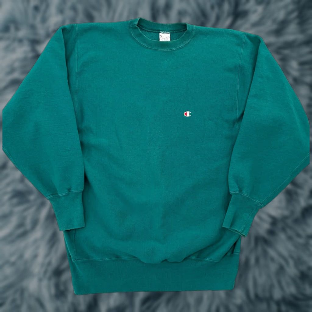 Champion VINTAGE Champion Sweatshirt Adult 2XL Teal Crew Neck Mini Logo Men Size US XXL / EU 58 / 5 - 1 Thumbnail