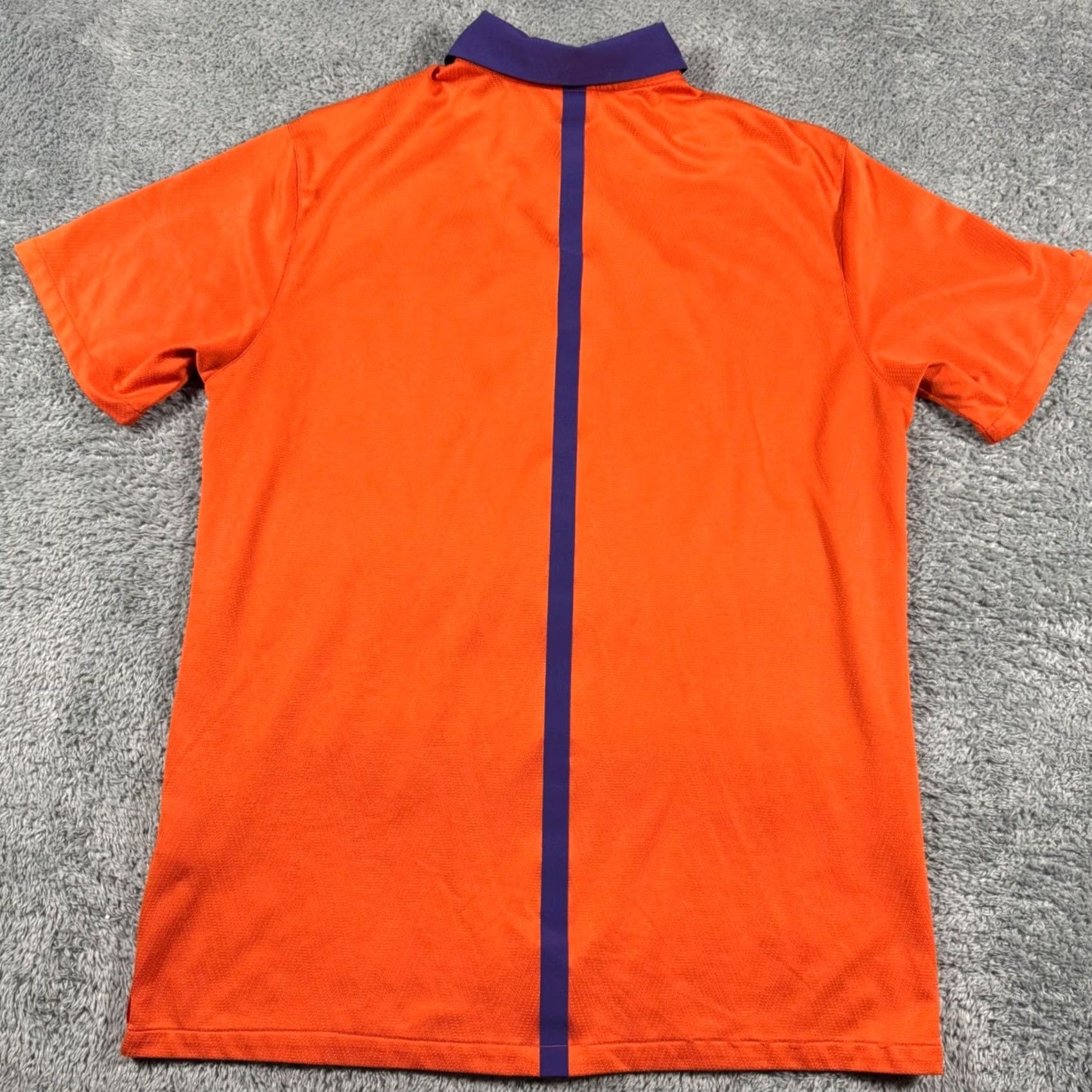 Nike Nike Clemson Tigers Polo Mens Large Orange Purple Dri-FIT Short Performance Size US L / EU 52-54 / 3 - 4 Thumbnail