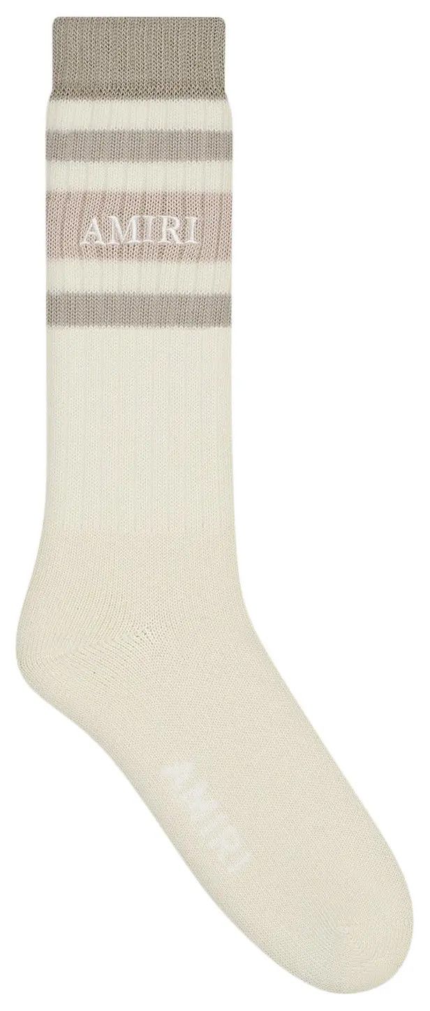 Amiri o1y0525 Size : 10-11 US / Logo Socks in Ivory/Gray Size ONE SIZE - 2 Thumbnail