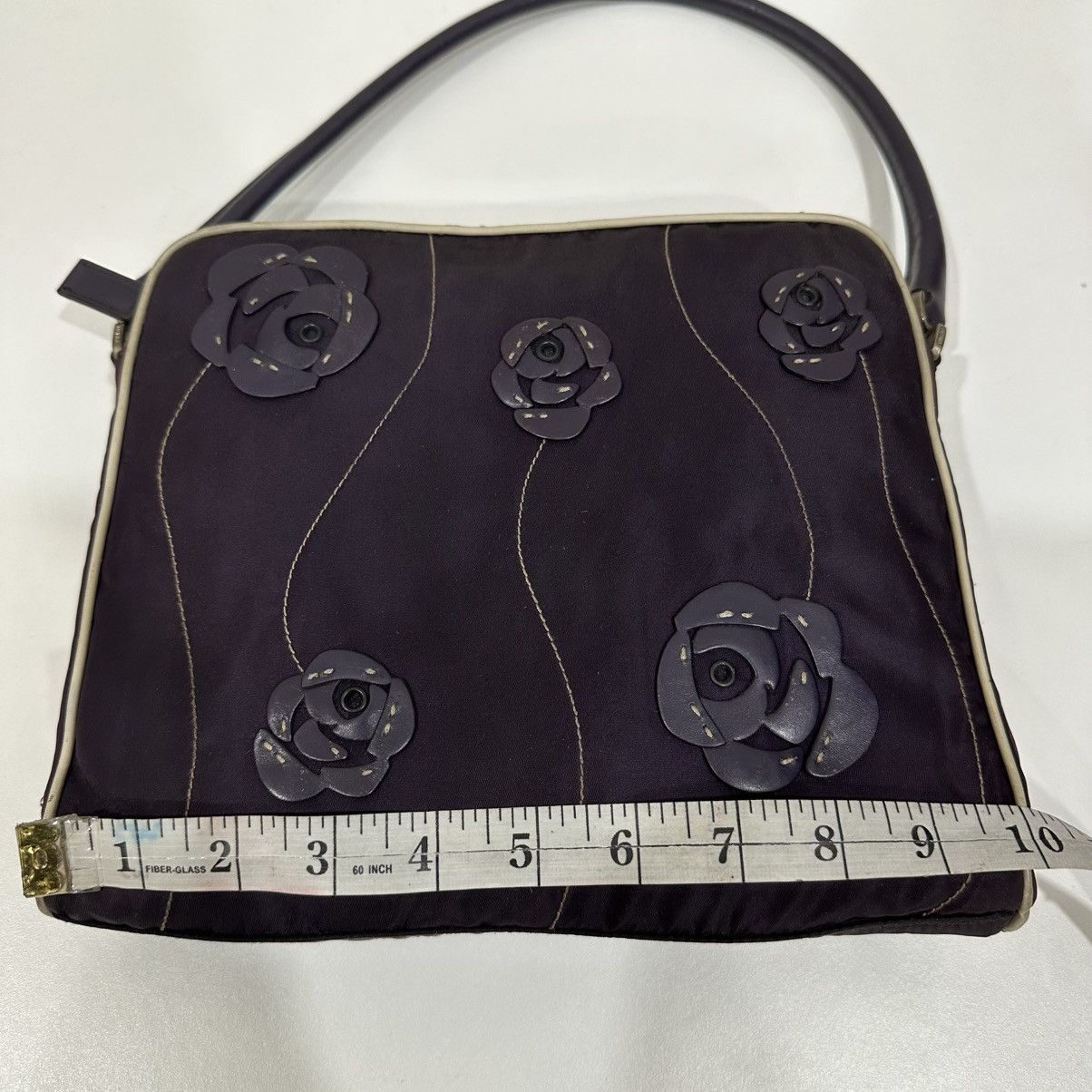 Prada PRADA TESSUTO FLORAL APPLIQUE SHOULDER BAG TWO TONE COLOR Size ONE SIZE - 11 Thumbnail