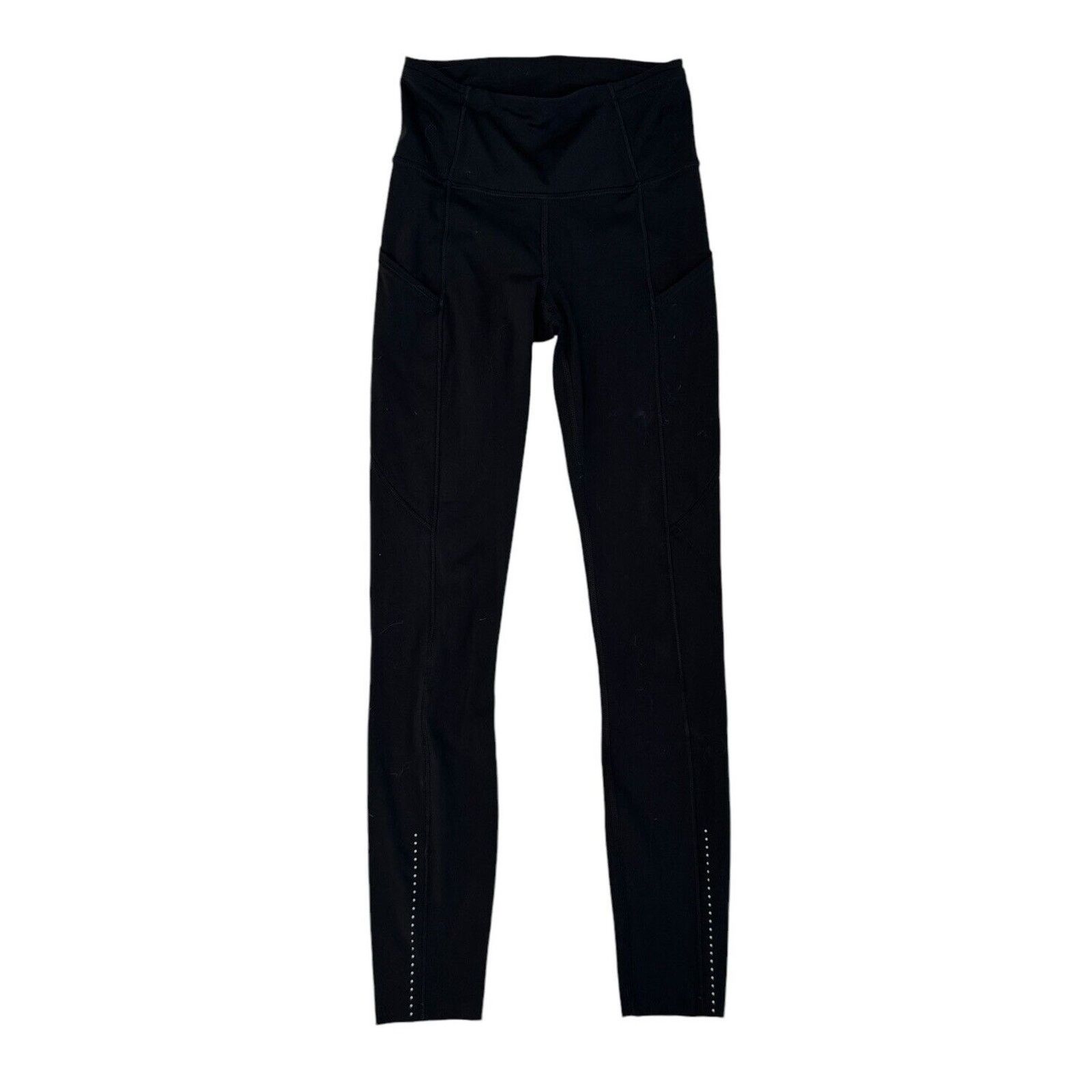 Lululemon LULULEMON Black Reflective Yoga Leggings POCKETS Size XS 2 Size 26" / US 2 / IT 38 - 2 Thumbnail