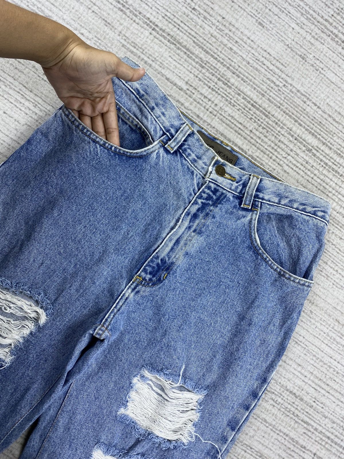 If Six Was Nine × Jones New York × Vintage Vintage Jones Jeans Ripped Style Denim Pants Size US 28 / EU 44 - 10 Thumbnail