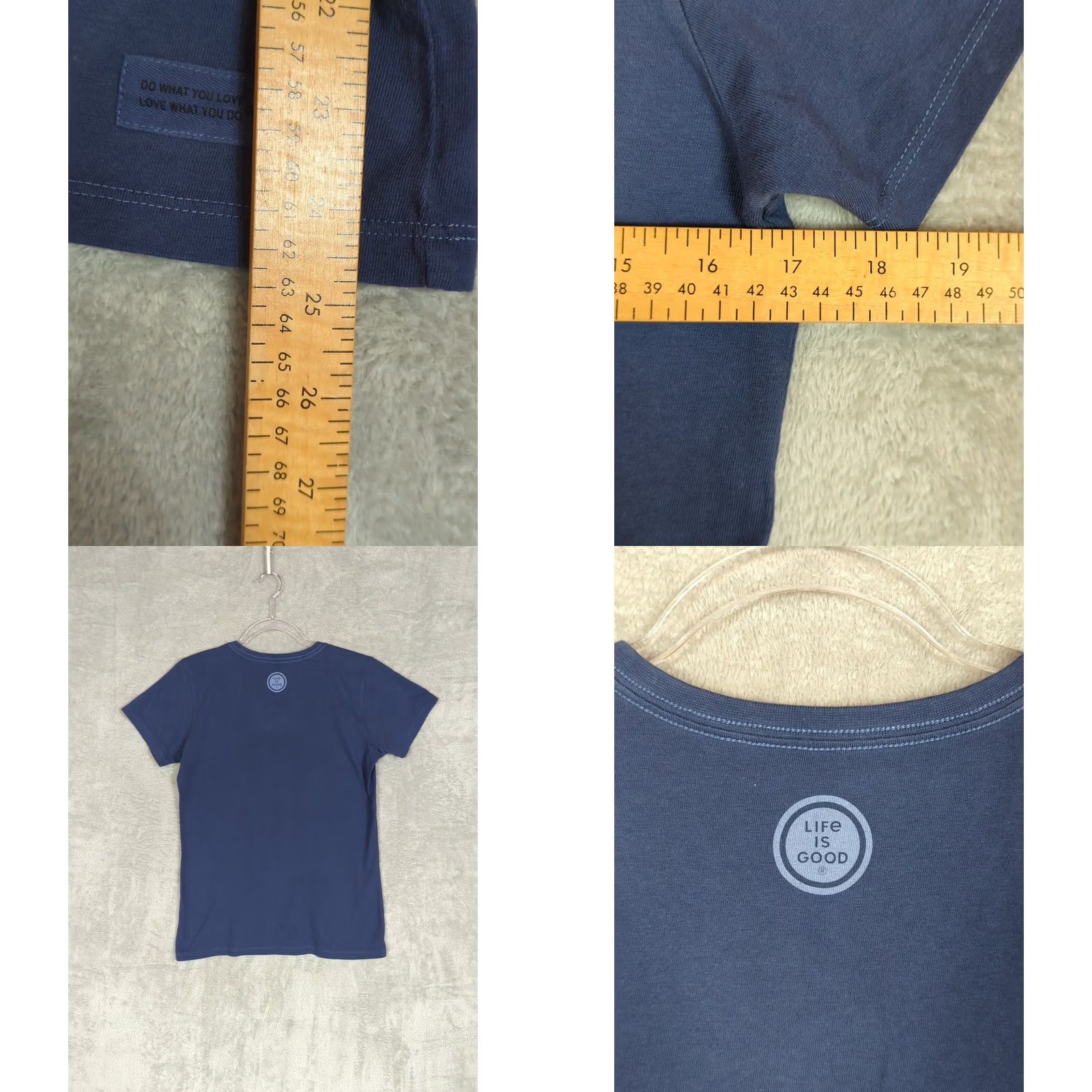 Life is Good Life is Good Quarantini Women's T-Shirt V-Neck Blue S NWT Jersey 100% Cotton Casual Short Sleeve Covid Martini Quarantine Women’s Compatible Shirt Size 28" / US 6 / IT 42 - 8 Thumbnail