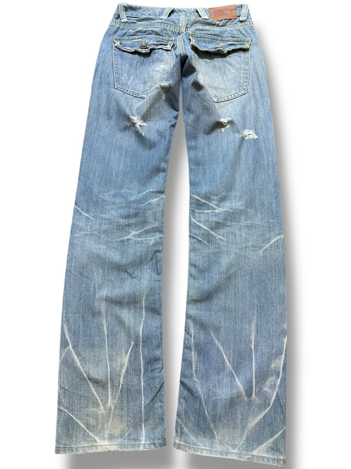 Ermenegildo Zegna × Fear of God Vintage E.Z by Zegna Faded Grunge Ripped Distressed Denim Size US 30 / EU 46 - 6 Thumbnail