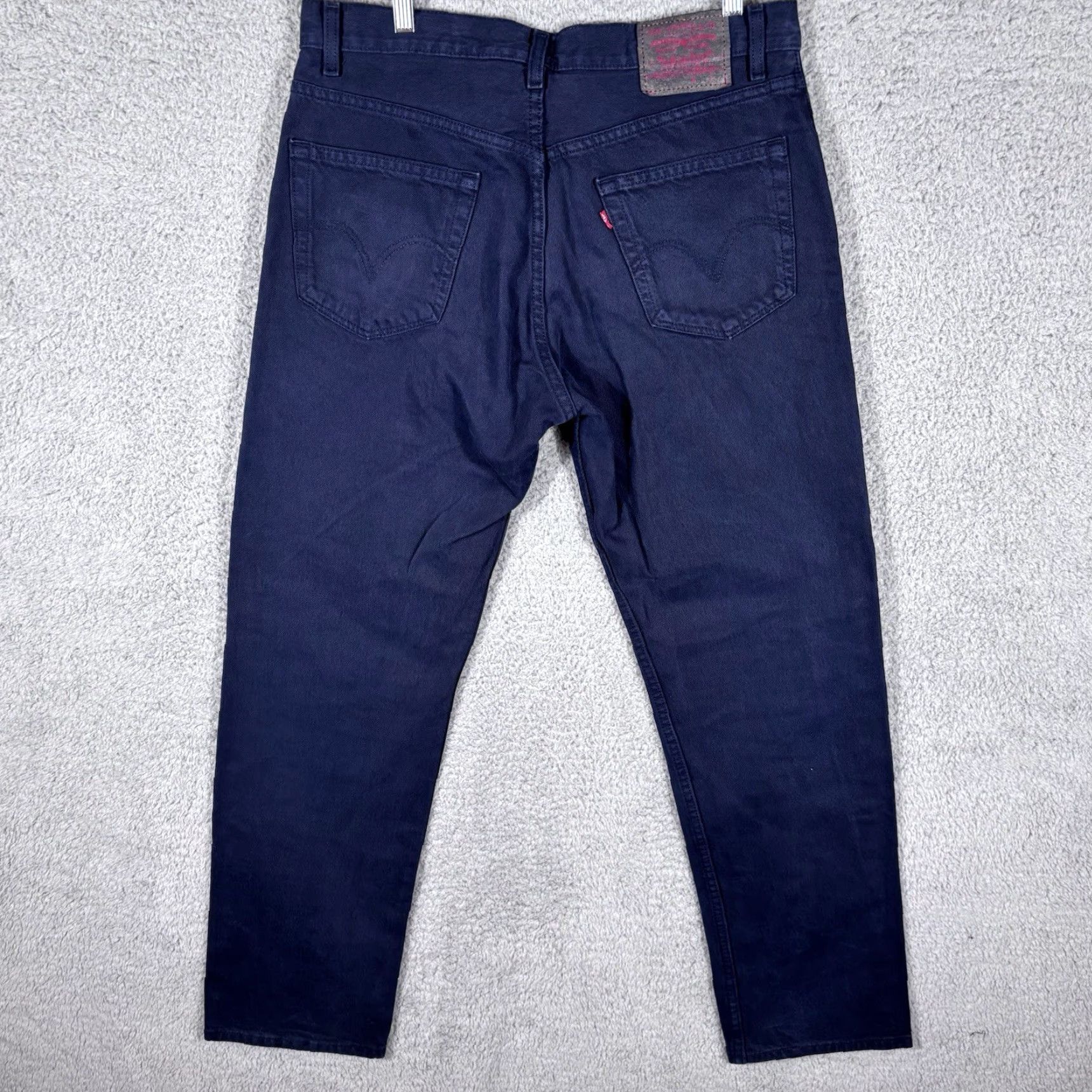 Levi's VINTAGE Levi's 505 Jeans Men's 34x32 Solid Dark Blue Regular Fit 90s USA Made Jeans Men 80s 90s Grunge Hip Hop Rock Southwestern Retro USA Size US 34 / EU 50 - 3 Thumbnail
