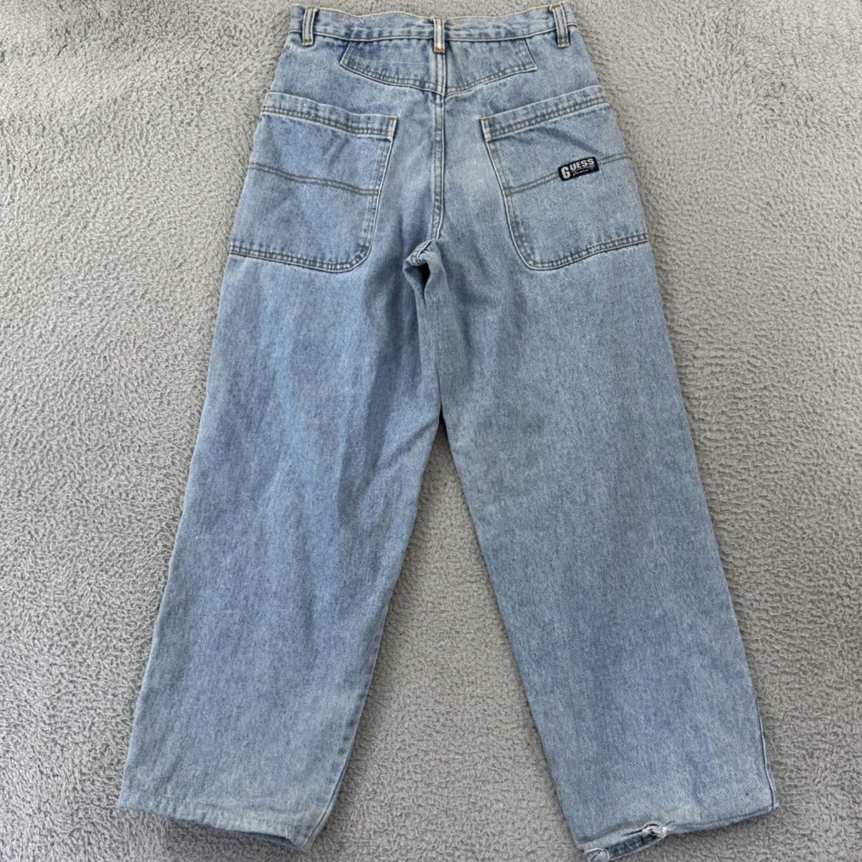Guess VINTAGE GUESS Jeans Womens 18 Blue Denim Wide Leg 90s Baggy Loose 28x30 Skate Size 40" / US 18 - 6 Thumbnail