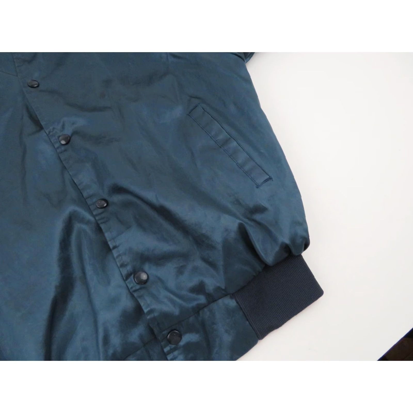 Vintage VINTAGE American Legion Satin Jacket Windbreaker - Men’s Large - Blue / Yellow - 80s 90s - Snap Front - Nylon Satin - Logo Size US L / EU 52-54 / 3 - 4 Thumbnail
