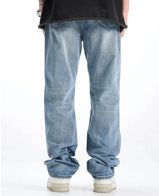 Japanese Brand Men's trendy ripped light blue jeans y2k Size US 34 / EU 50 - 4 Thumbnail