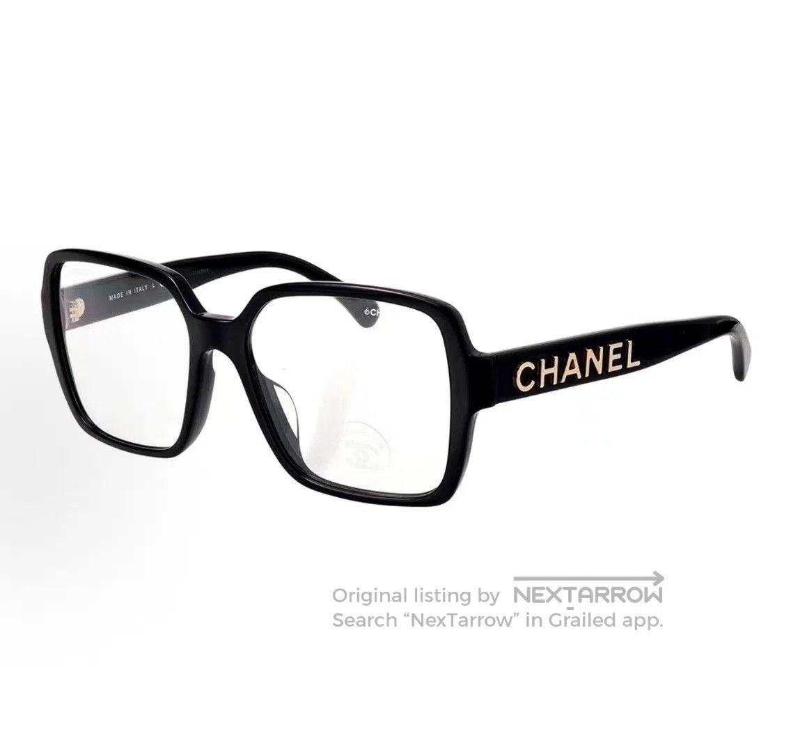 Chanel CHANEL Black Frame Gold Logo Glasses. Size ONE SIZE - 5 Thumbnail