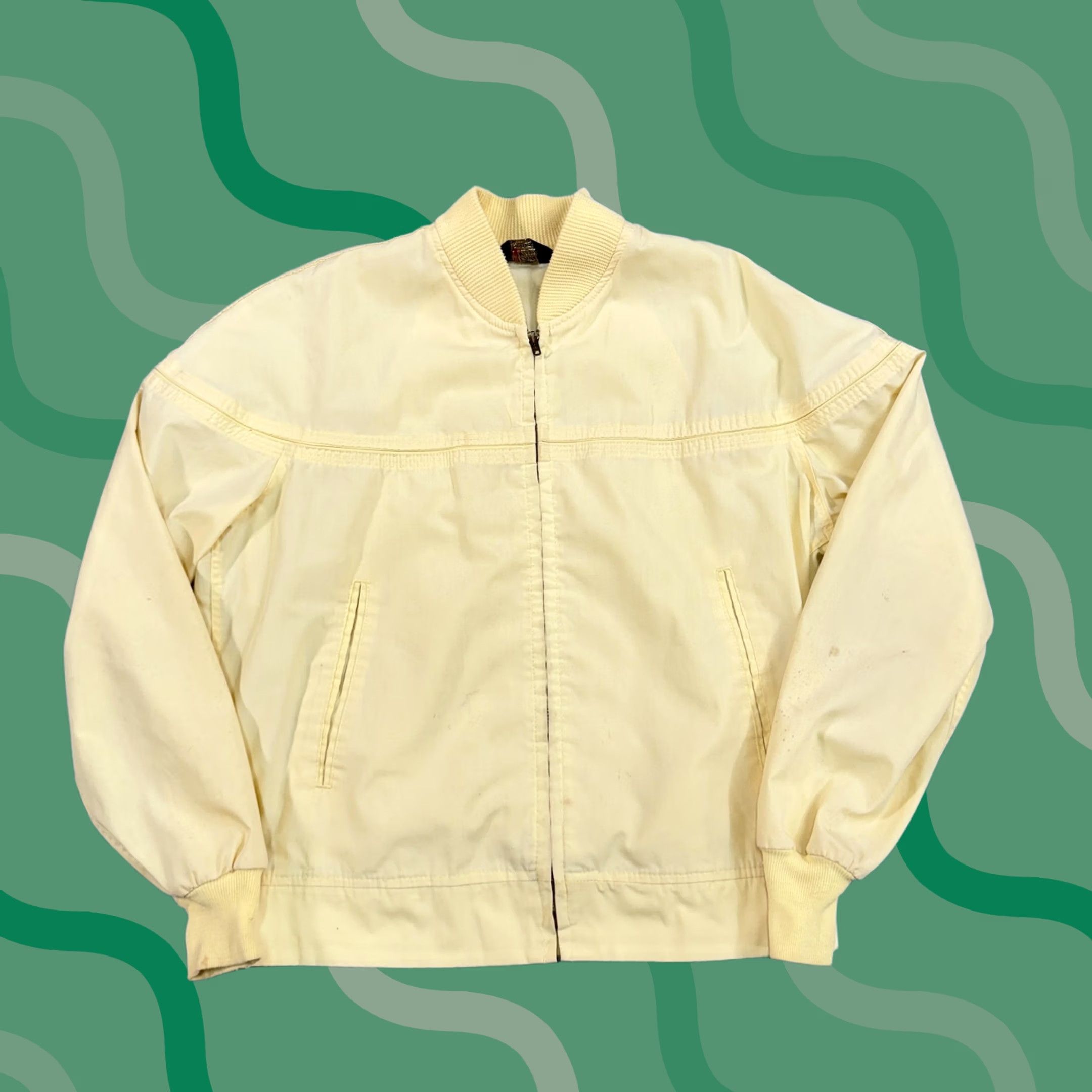 Sears Vintage Sears Jacket Mens M Yellow Zip Up Bomber Windbreaker 80s Outerwear Size US M / EU 48-50 / 2 - 1 Thumbnail