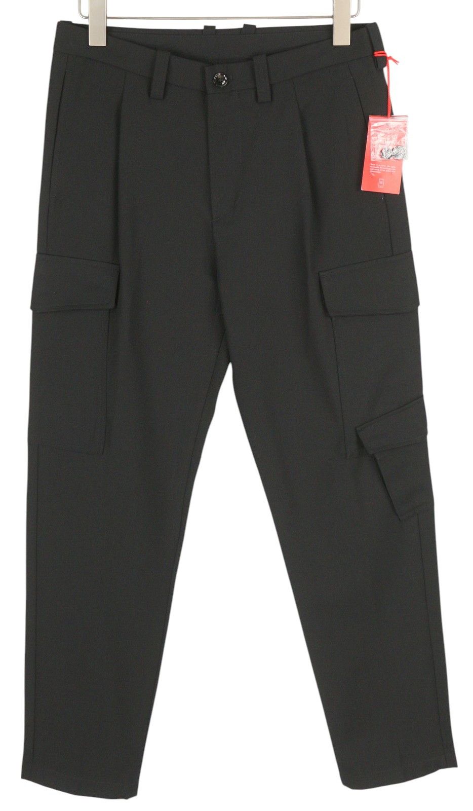 Diesel P-RHEE-NW W29 Black Wool Blend Pleated Zip Cargo 85383 Size US 29 - 2 Thumbnail