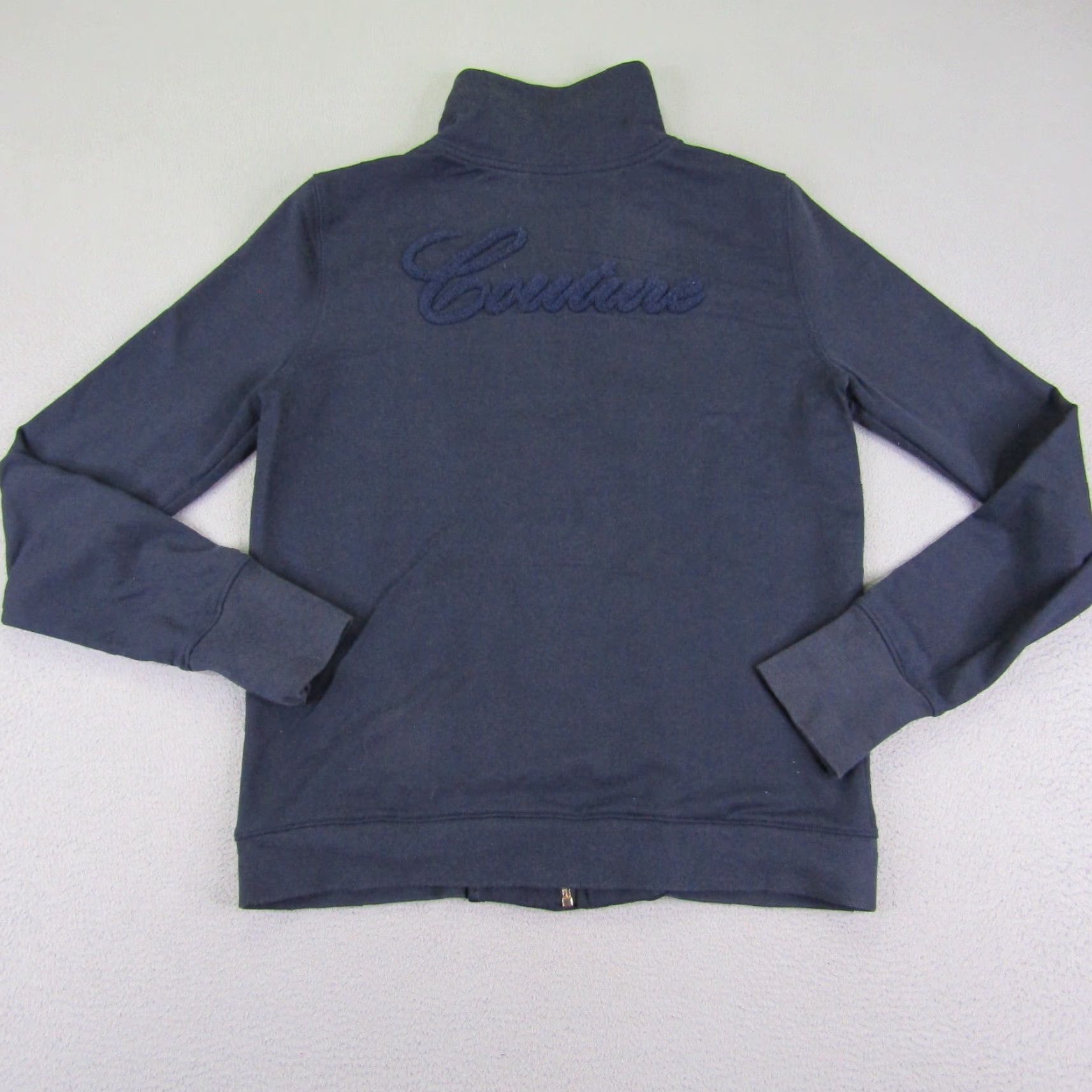 Juicy Couture Juicy Couture Jacket Womens Medium Blue Full Zip Track Coat J Zipper Spellout (Track Jacket) Size M / US 6-8 / IT 42-44 - 6 Thumbnail