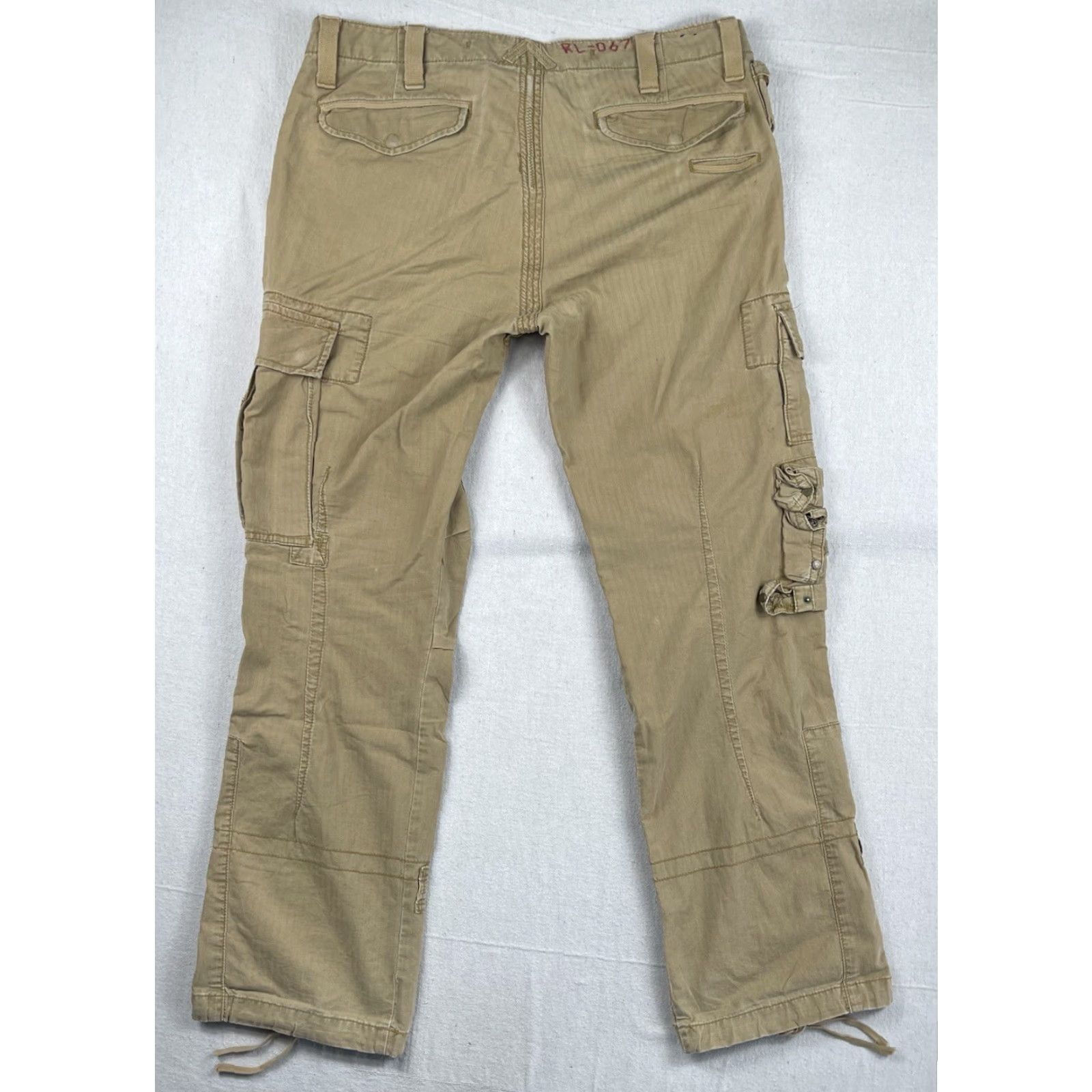 Polo Ralph Lauren VINTAGE Polo Ralph Lauren Military Cargo Pants 33x32 Striped Brown Paratrooper Utility Americana Mens Size US XS / EU 42 / 0 - 4 Thumbnail