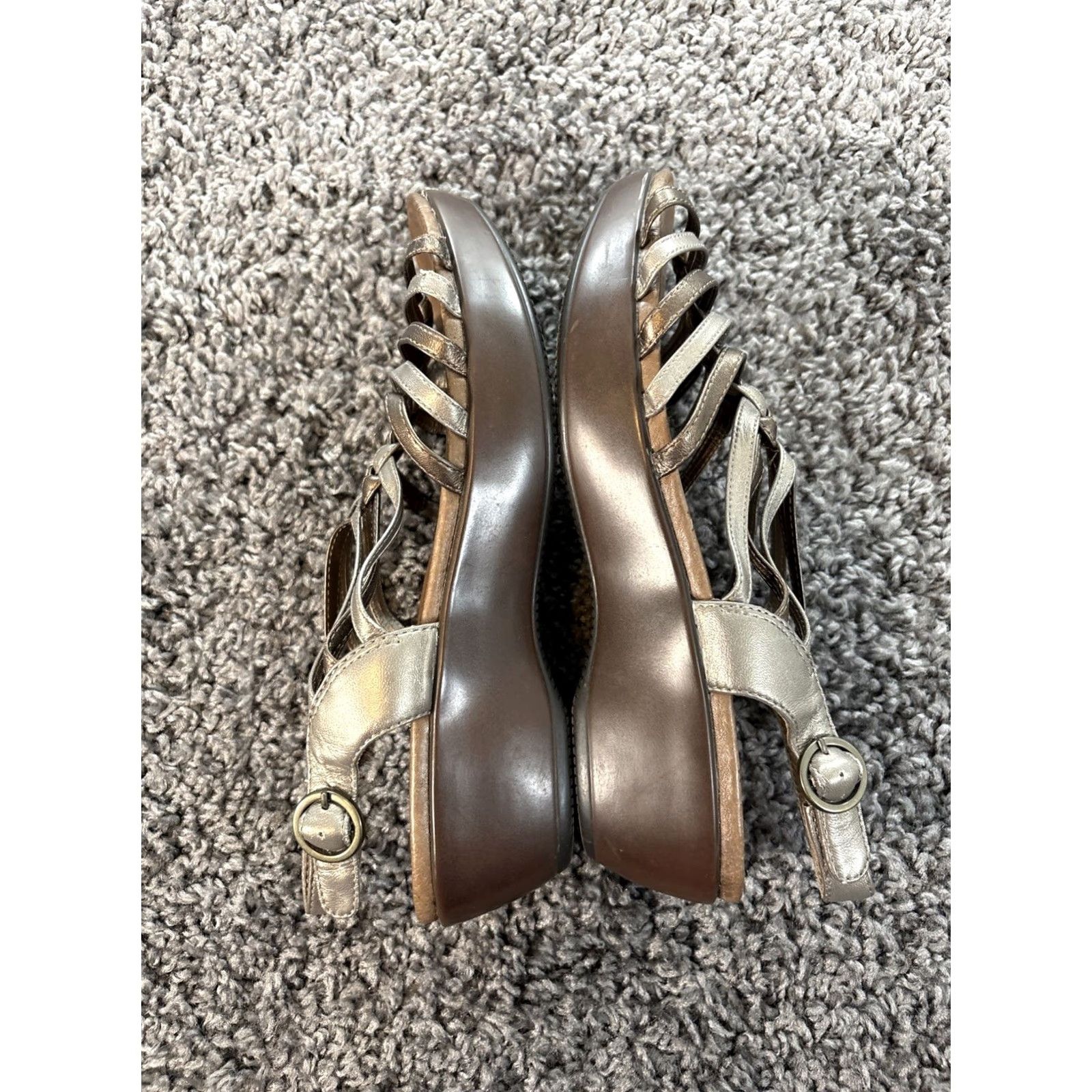Dansko Dansko Dana Bronze Pewter Metallic Braided Leather Slingback Sandals Womens 8 Ladies Leather Sandal Size US 8 / IT 38 - 4 Thumbnail
