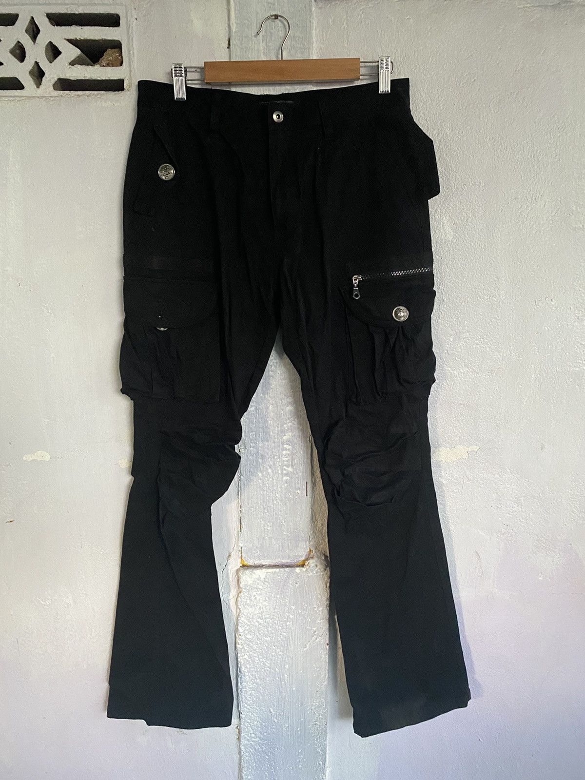 image of Hype x Ppfm Saucy Cool Punk Cargo Pants Stretch in Black, Men's (Size 32)