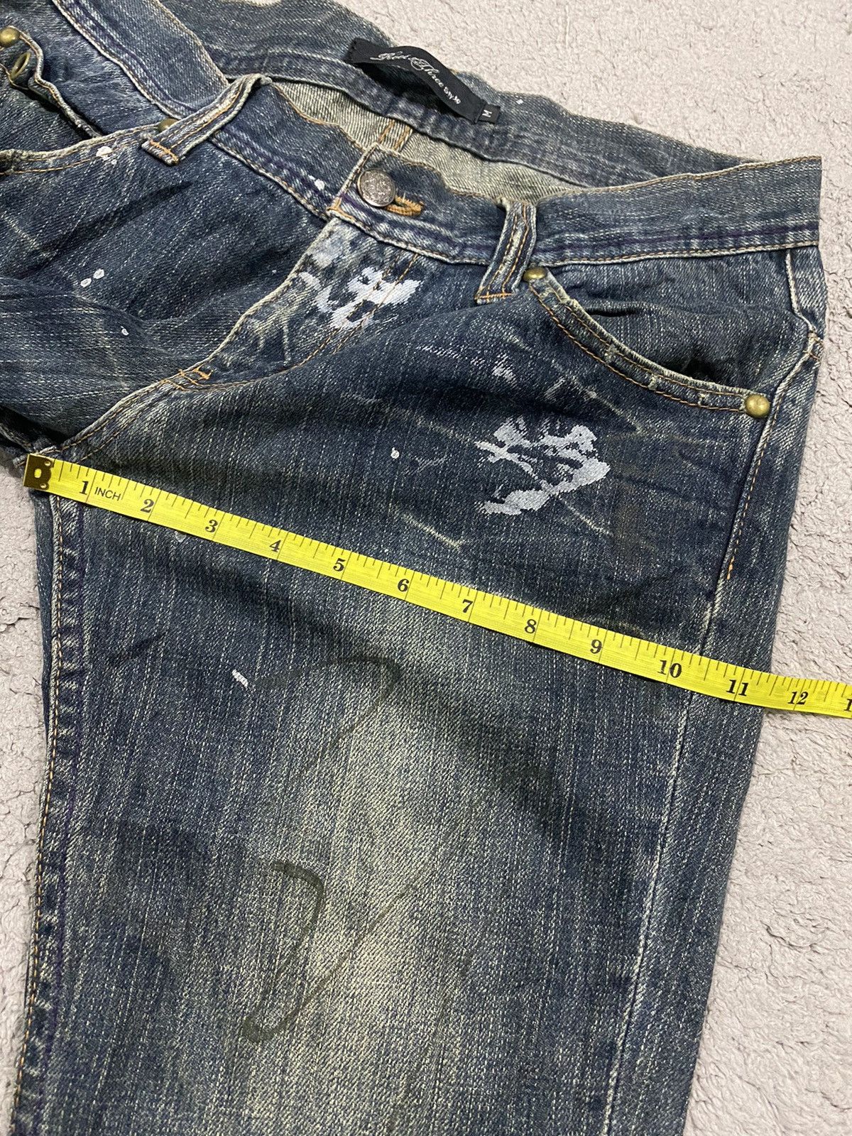 If Six Was Nine ROOT THREE Flared Paint Splashed Low Rise Denim Size US 31 - 16 Thumbnail