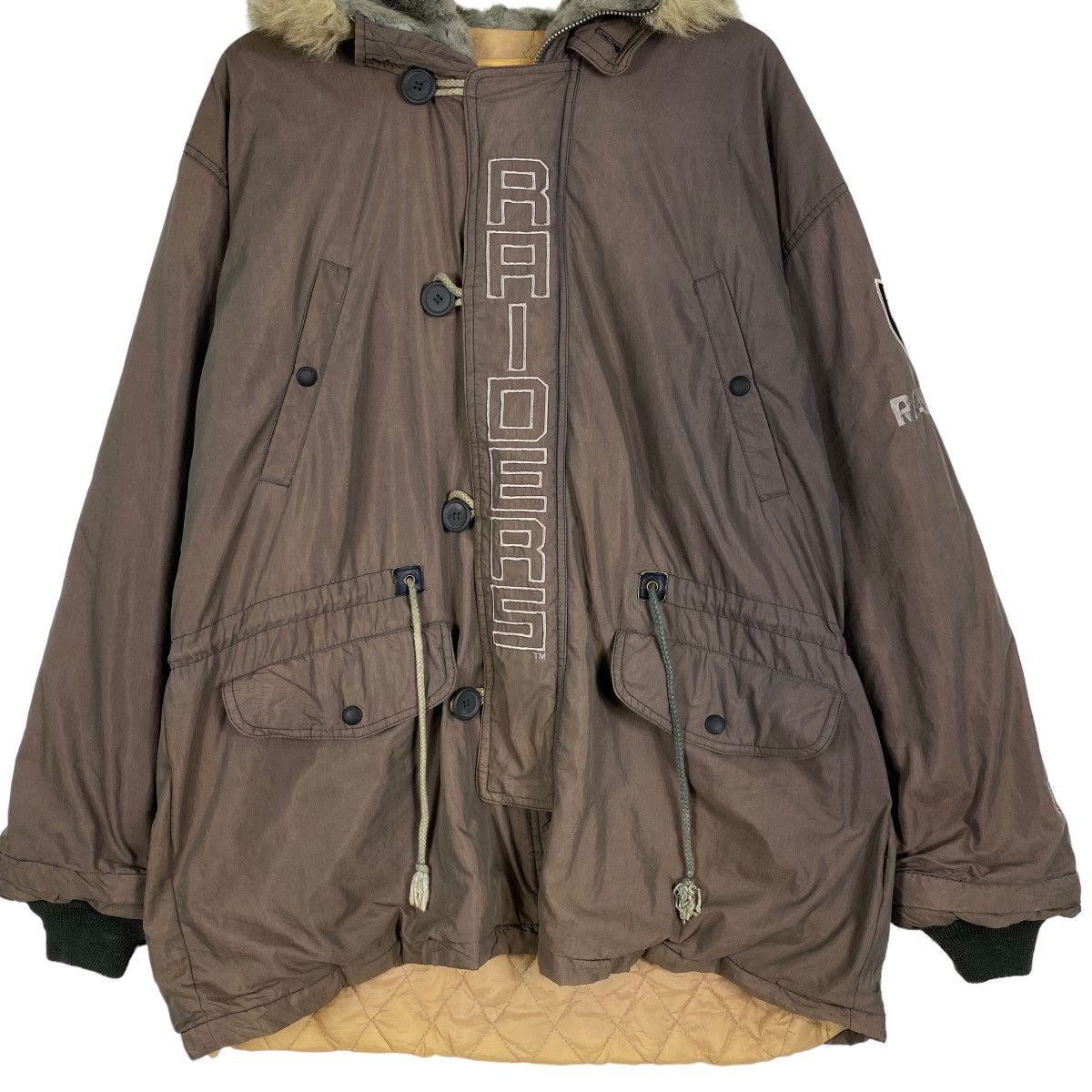 Japanese Brand × NFL NFL OFFICIAL RAIDERS Parka hoodie jacket Size US L / EU 52-54 / 3 - 5 Thumbnail