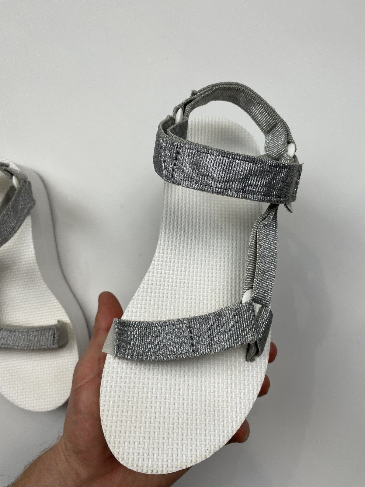 Teva Teva Silver Flatform Sandals Platform Size US 9 / IT 39 - 9 Thumbnail