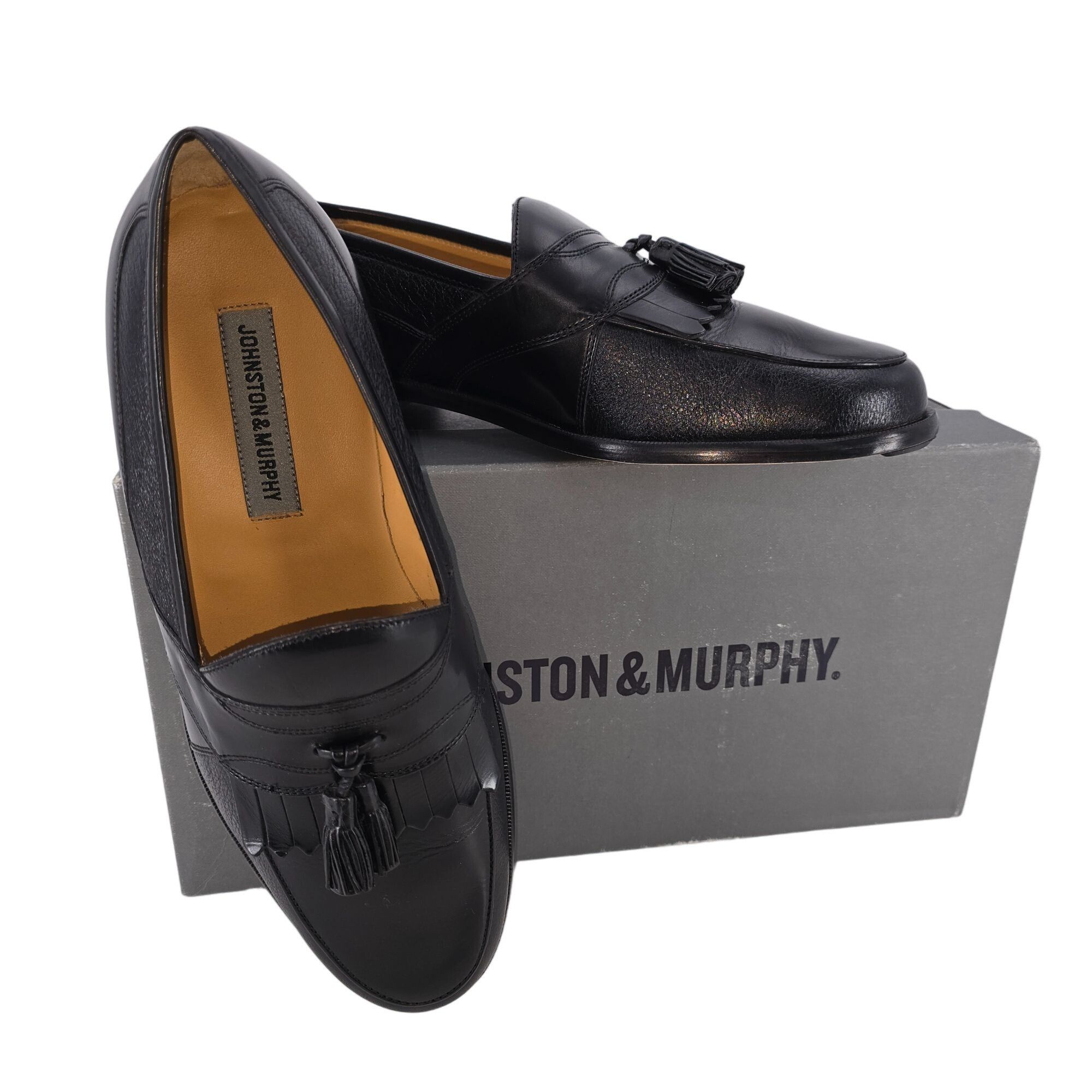 Johnston & Murphy NEW Johnston & Murphy Men's size 9.5W Black Deerskin Leather Size US 9.5 / EU 42-43 - 1 Thumbnail