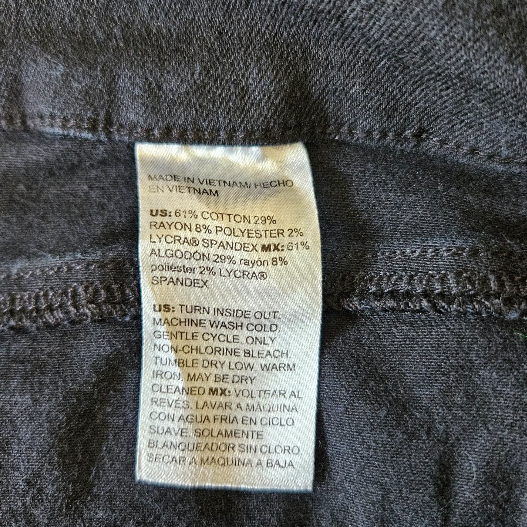 Vintage Chico's Womens Jegging Ankle Jeans Sz 16P Black Pull On Mid Rise Cotton Blend Size 38" / US 16 / IT 52 - 7 Thumbnail