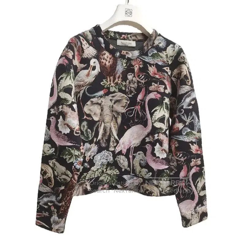 Valentino Valentino Spring Black Cotton Printed Long Sleeve Sweatshir Size S / US 4 / IT 40 - 1 Thumbnail
