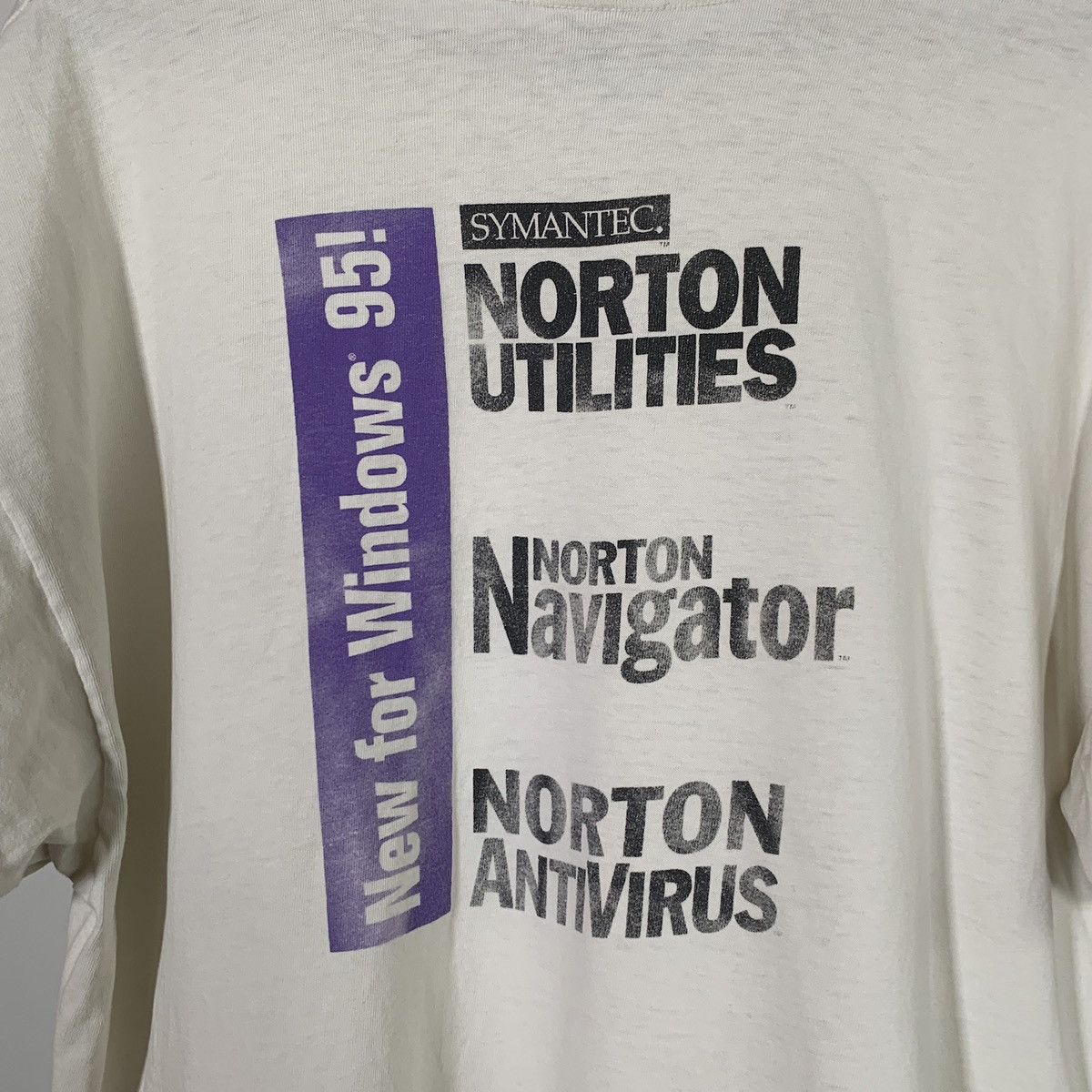 Vintage Vintage 90s Windows 95 Norton Antivirus Distressed T Shirt Size US XL / EU 56 / 4 - 3 Thumbnail