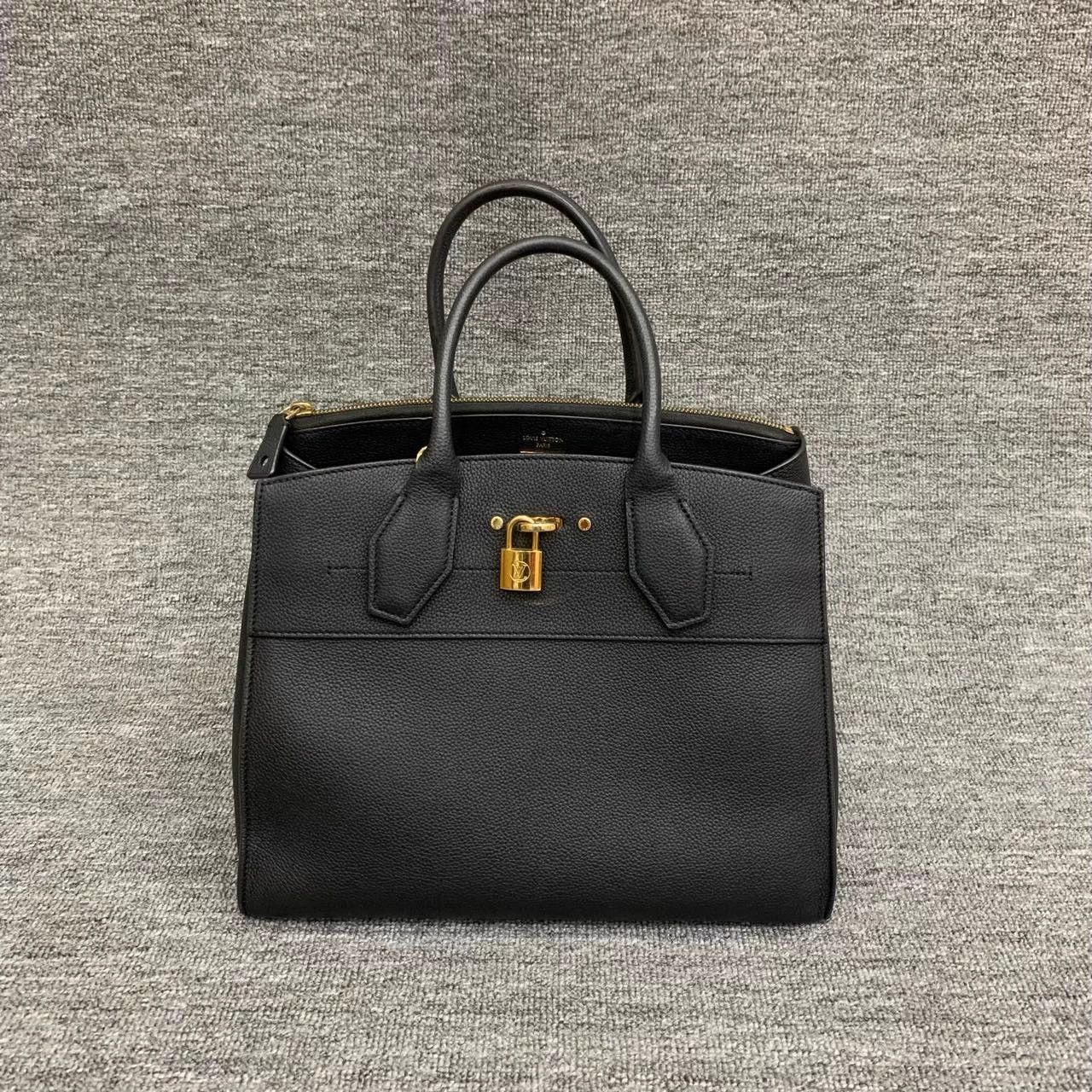 LV City Steamer Black Leather Handbag 9/10 0293566