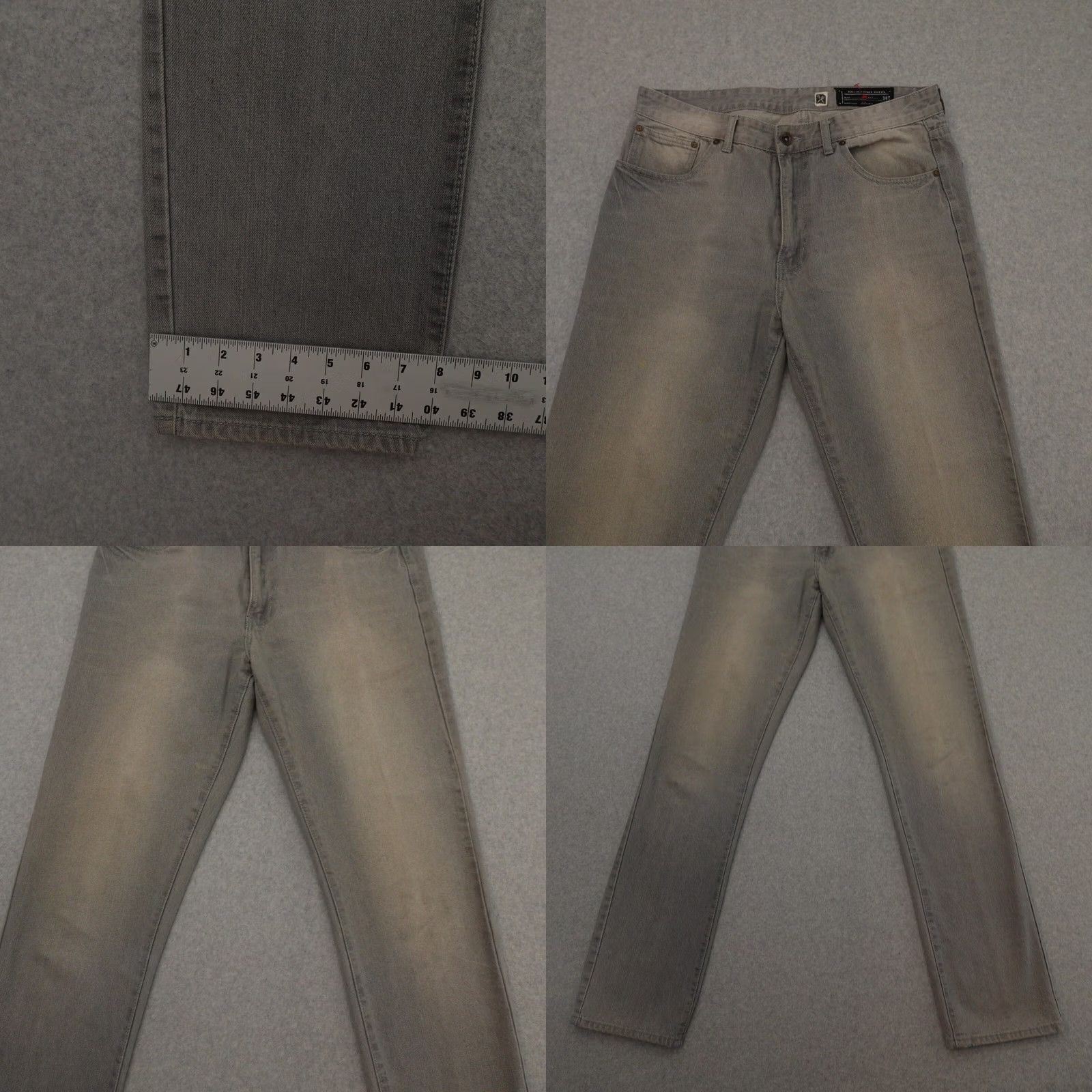 Ecko Unltd. Marc Ecko Jeans Men 36T (36X36) Regular Fit Denim Distressed Gray Cotton Straight Shirt/Jeans Size US 36 / EU 52 - 8 Thumbnail