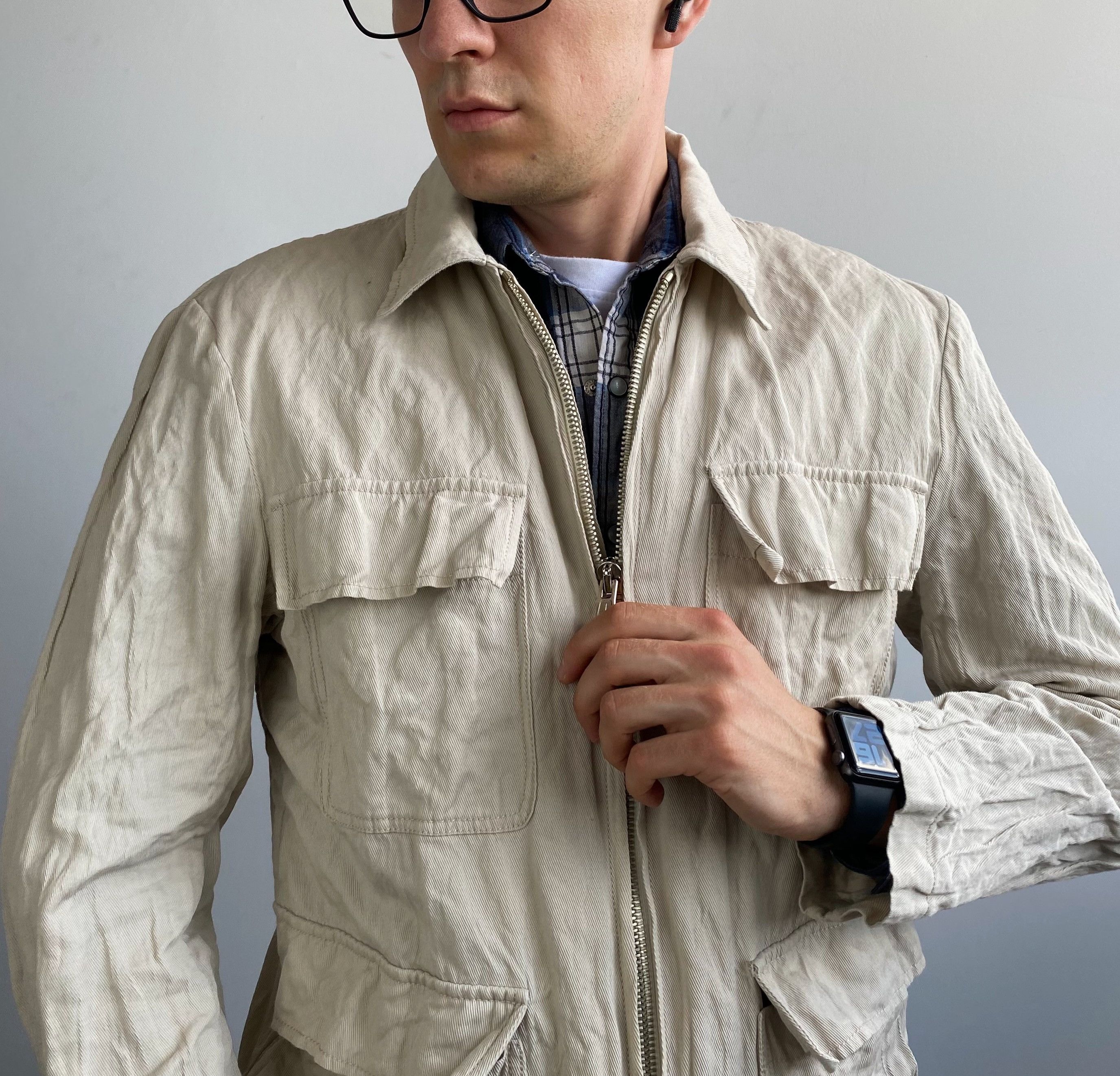 Ann Demeulemeester Ann Demeulemeester Beige Cargo Double Zip Jacket Size US XL / EU 56 / 4 - 3 Thumbnail