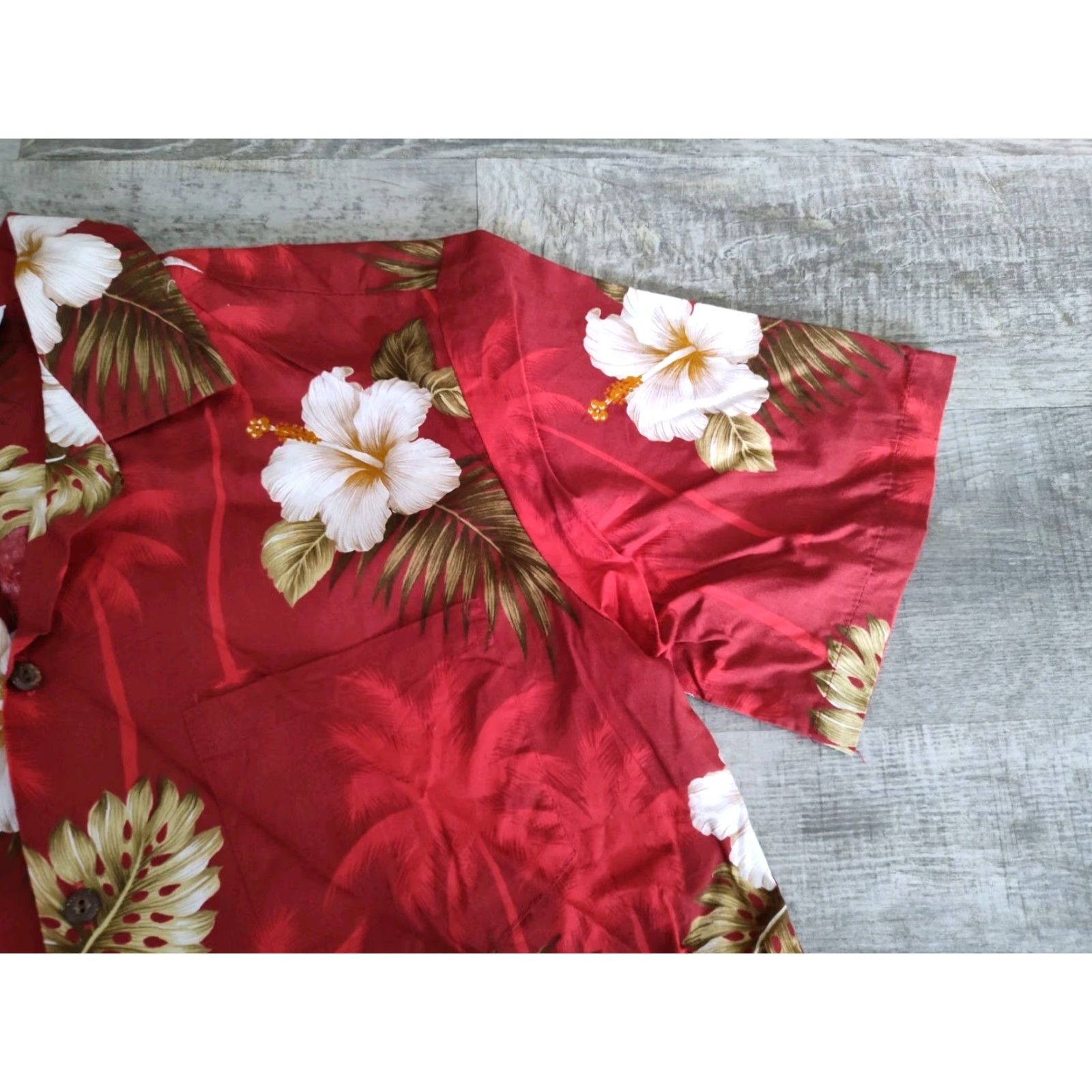 Vintage VINTAGE Pacific Legend Hawaiian Shirt Button-Up Size M Red White Hibiscus Floral USA Mens Size US M / EU 48-50 / 2 - 3 Thumbnail