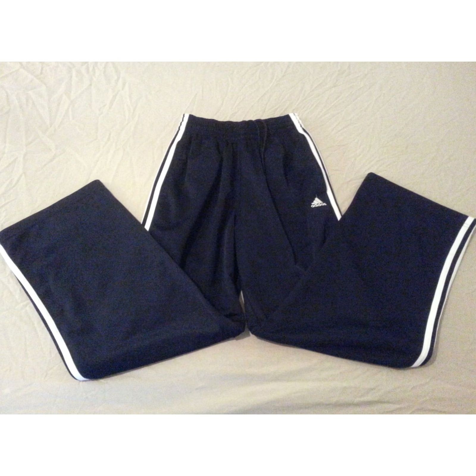 Adidas Mens adidas Pants Small S Navy Blue Athletic Gym Workout 22x28 Size US 29 - 2 Thumbnail
