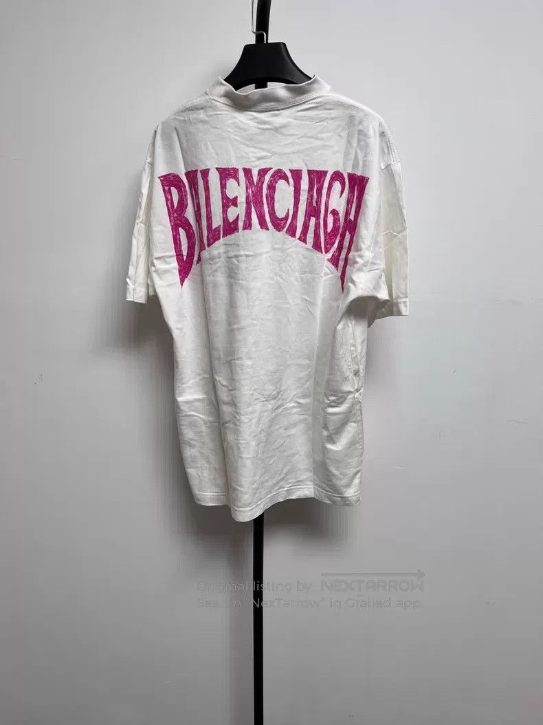 Balenciaga Balenciaga Back Pink Graffiti Short Sleeve Size US XS / EU 42 / 0 - 1 Thumbnail