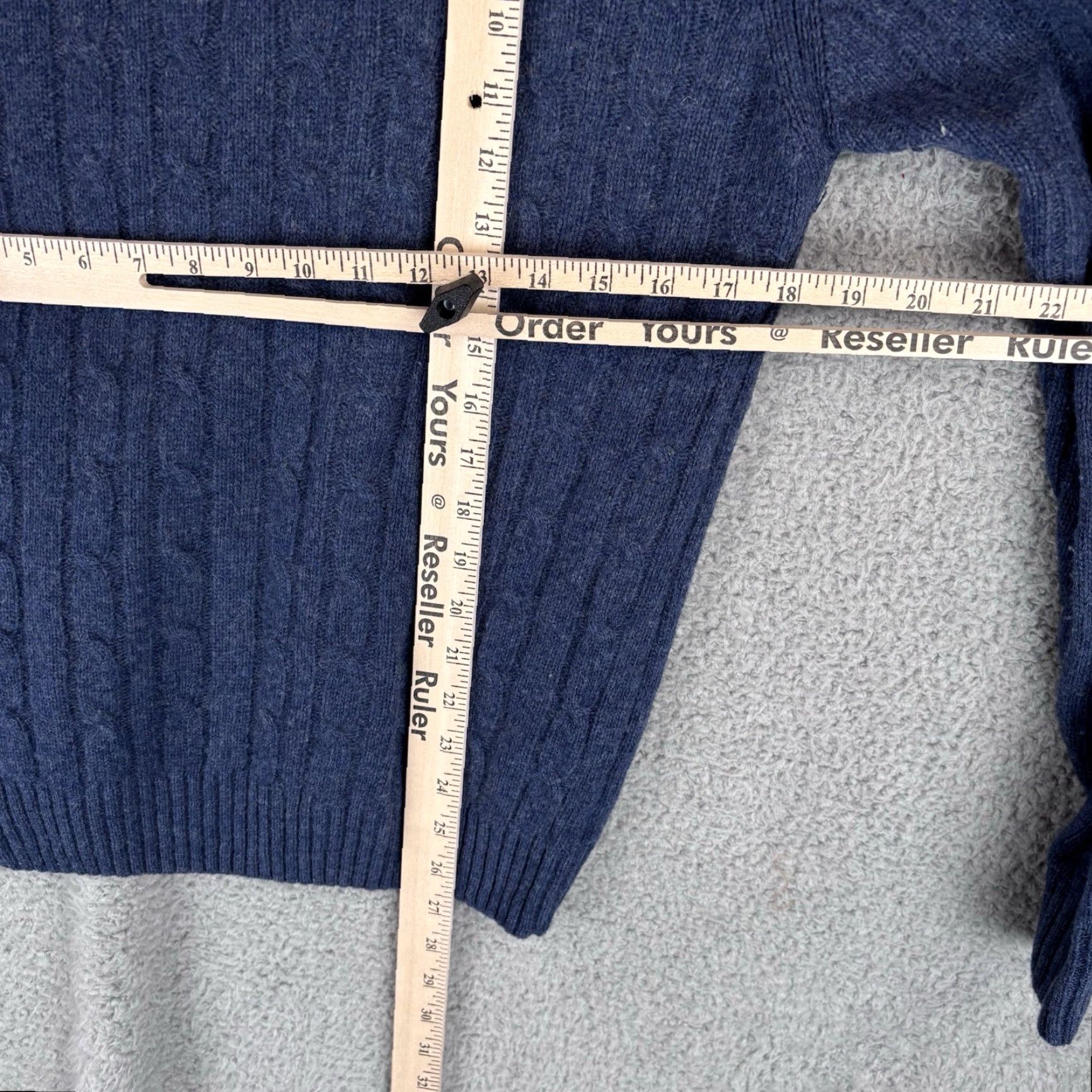 Vintage Daniele Blasi Sweater Mens S Blue 1/4 Zip Cable Knit Wool Blend Made Italy Regular Pullover Zipper Size US S / EU 44-46 / 1 - 6 Thumbnail