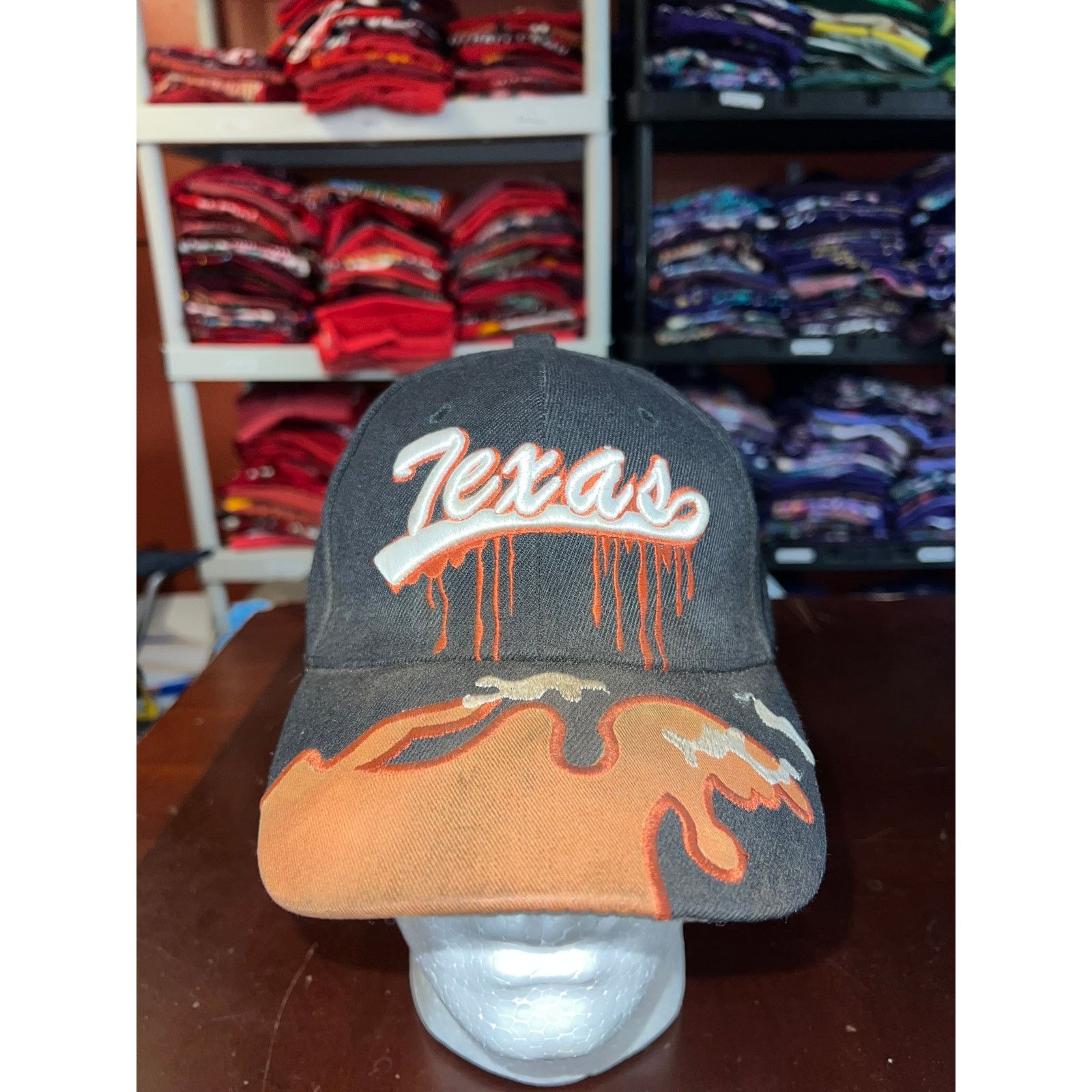 Vintage Vintage Texas Hat Cap Black Orange Graphic Headwear TX Size ONE SIZE - 1 Thumbnail