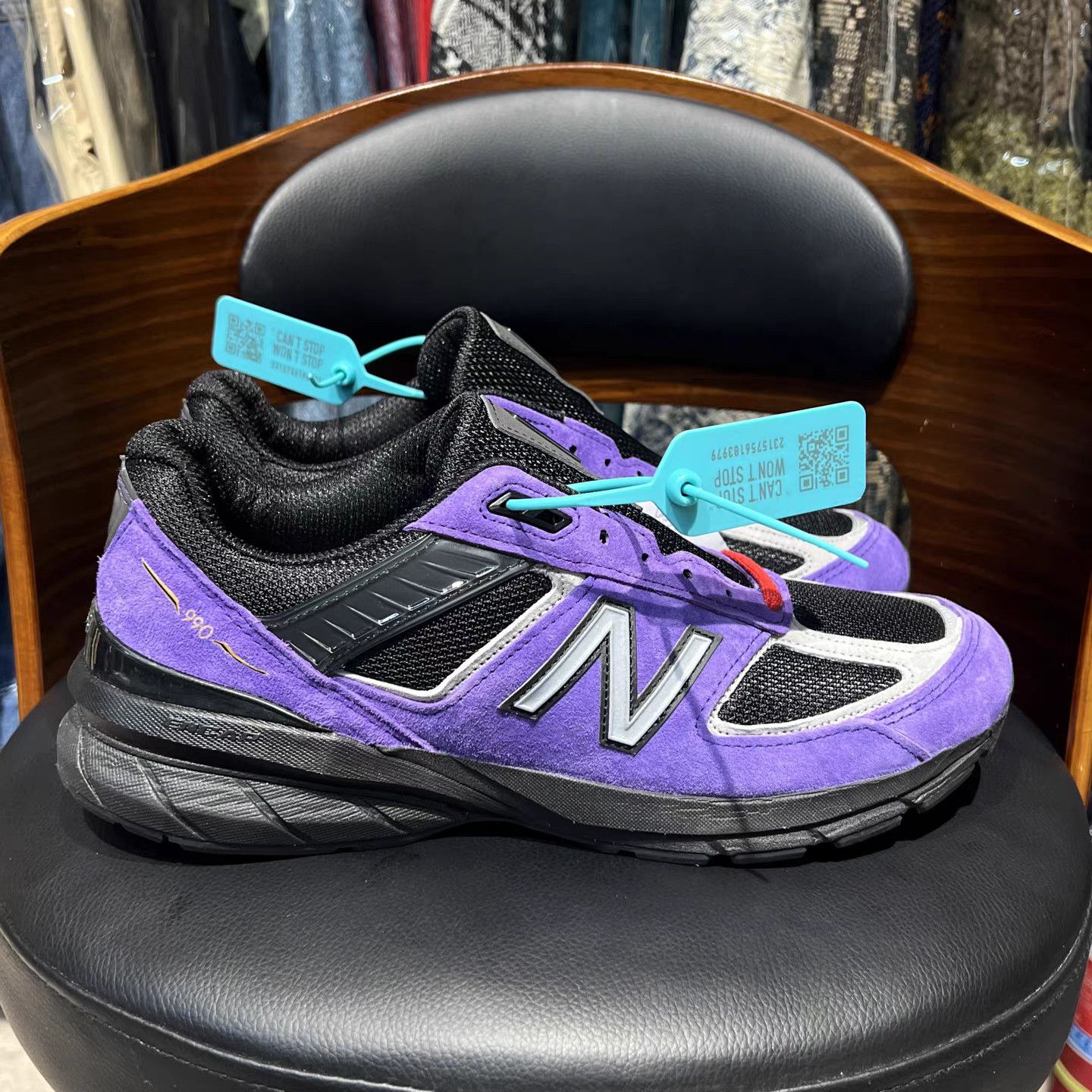 New Balance New Balance 990v5 Leonard PE Black & Purple Sneakers K15 Size US 11.5 / EU 44-45 - 5 Thumbnail