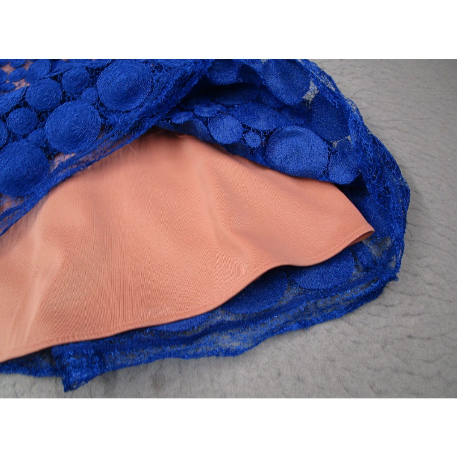 Anthropologie Eva Franco Skirt Women 6 Blue Lace Layered Embroidered Knee Length A-Line Casual Workwear Modern Bohemian 6 Womens Size 28" / US 6 / IT 42 - 6 Thumbnail