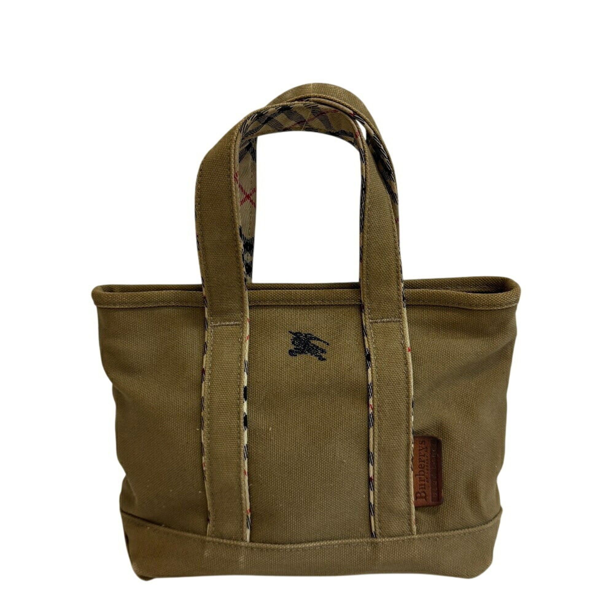 Burberry BURBERRY Mini Tote Blue Label Handbag Khaki Green Unisex Size ONE SIZE - 1 Thumbnail