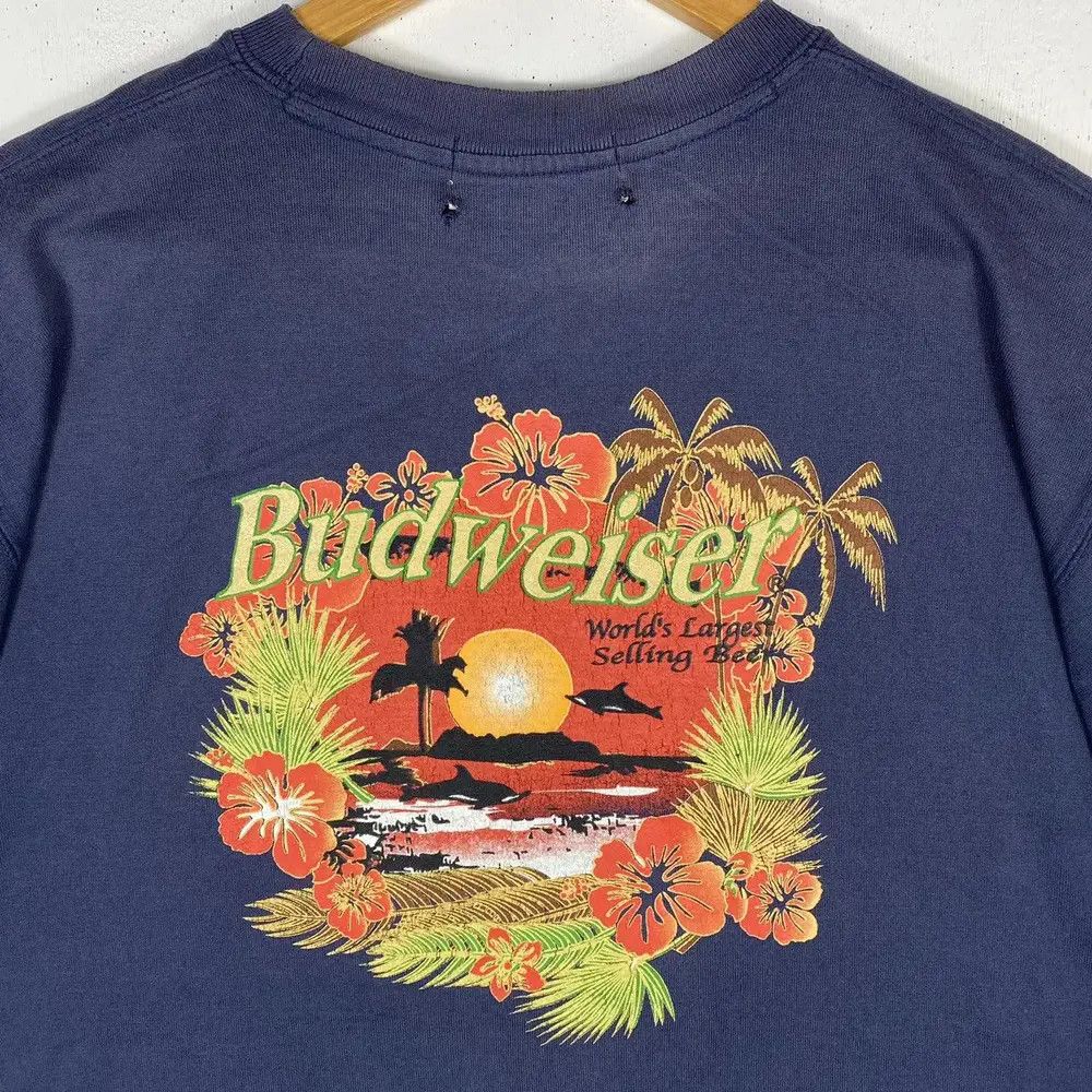 Budweiser Vintage 90's BUDWEISER Hawaiian Sunset Graphic Sunfaded Tee Size US L / EU 52-54 / 3 - 3 Thumbnail